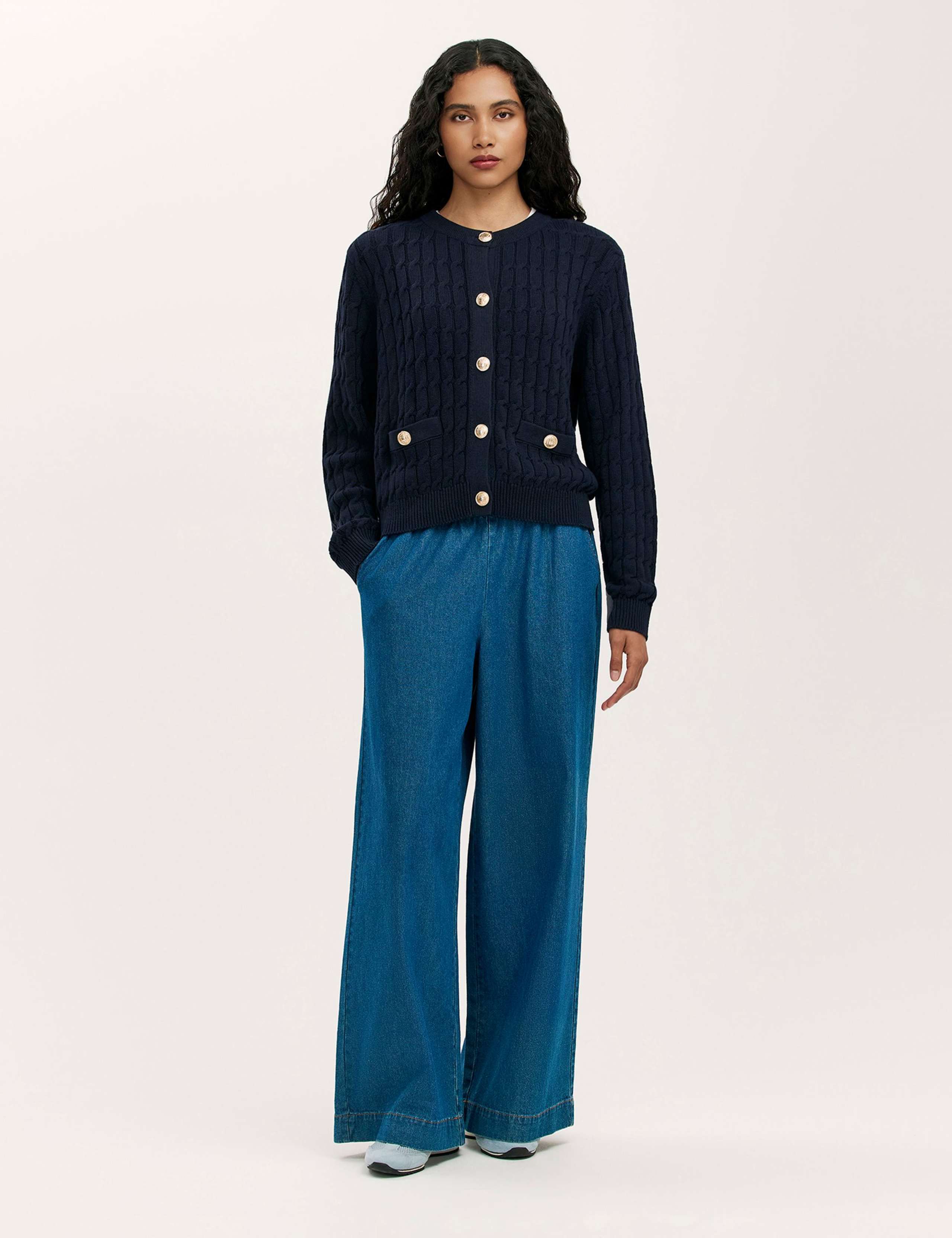 Pure Cotton Textured Round Neck Cardigan 2 of 4