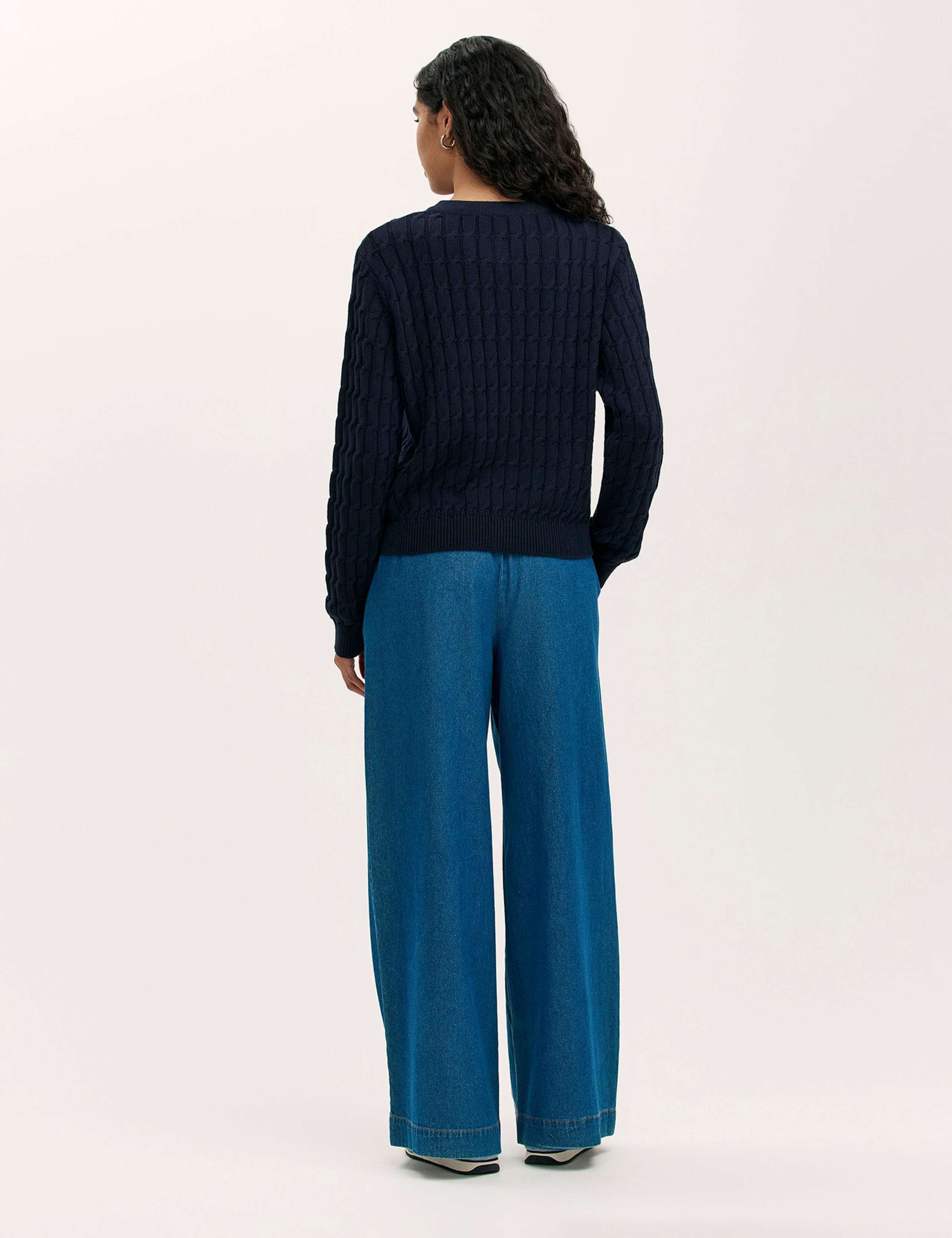 Pure Cotton Textured Round Neck Cardigan 3 of 4