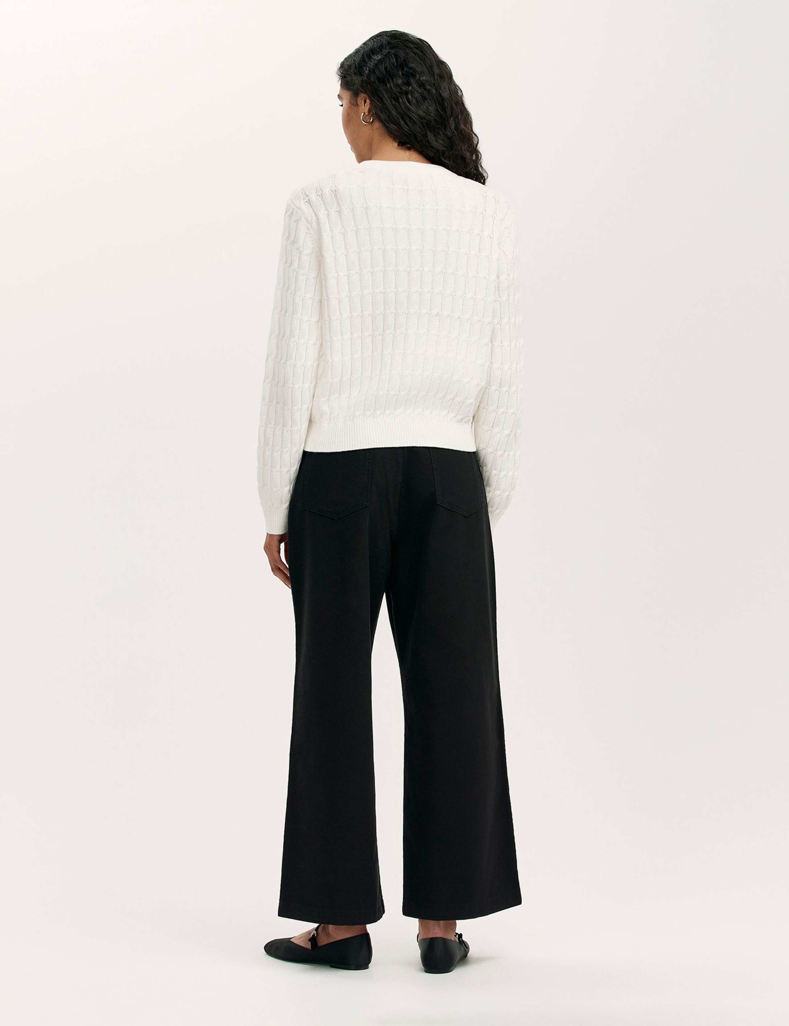 Pure Cotton Textured Round Neck Cardigan 3 of 4