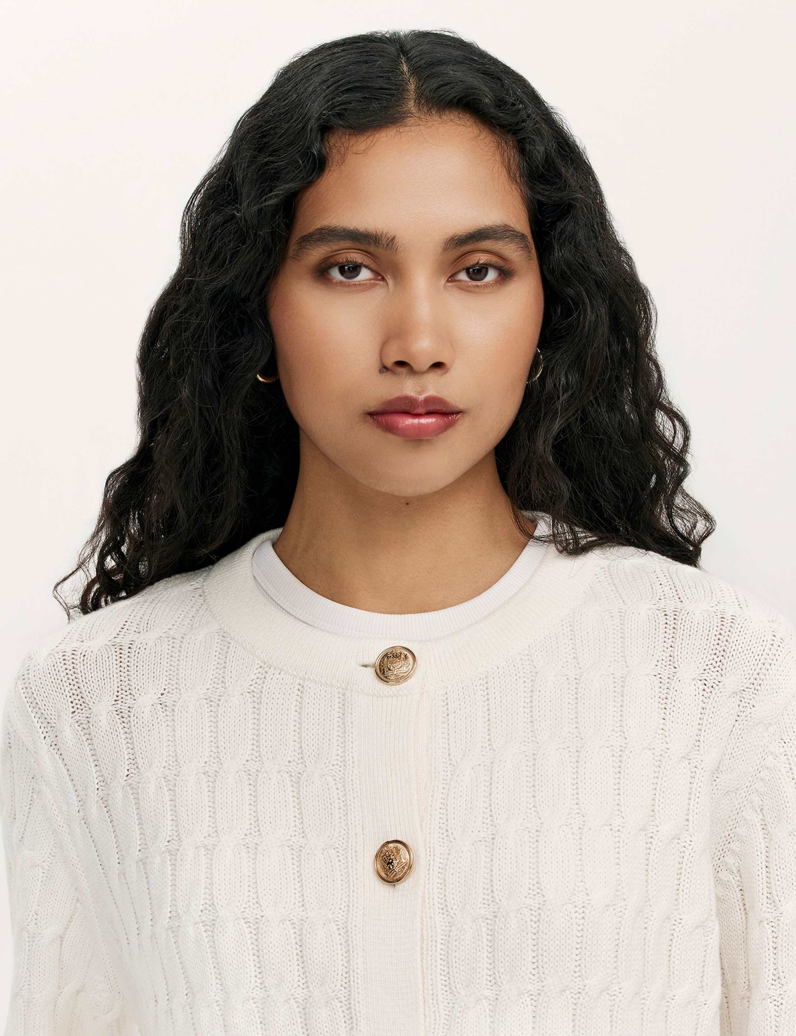 Pure Cotton Textured Round Neck Cardigan 4 of 4