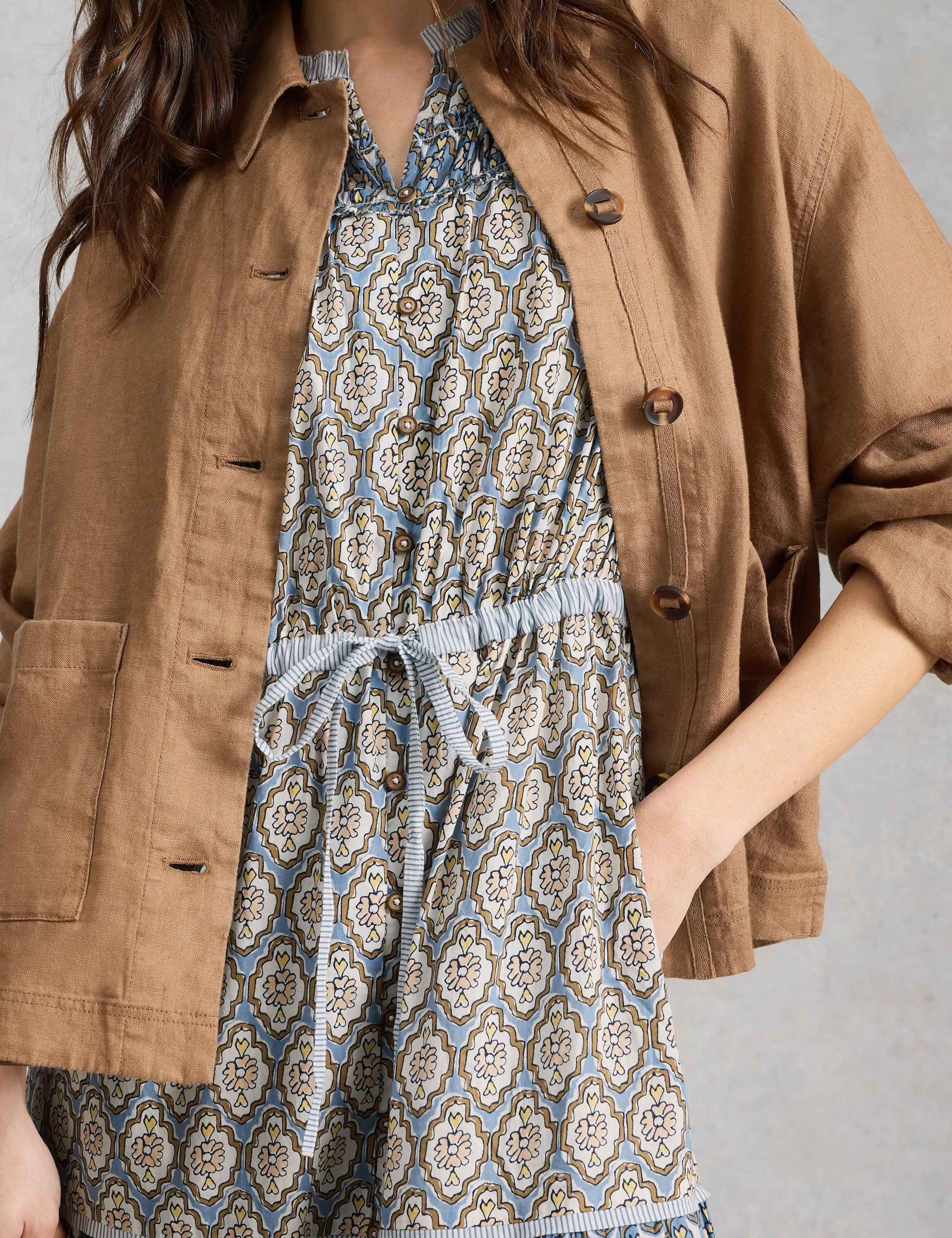 Pure Cotton Floral Midi Tiered Dress 3 of 6