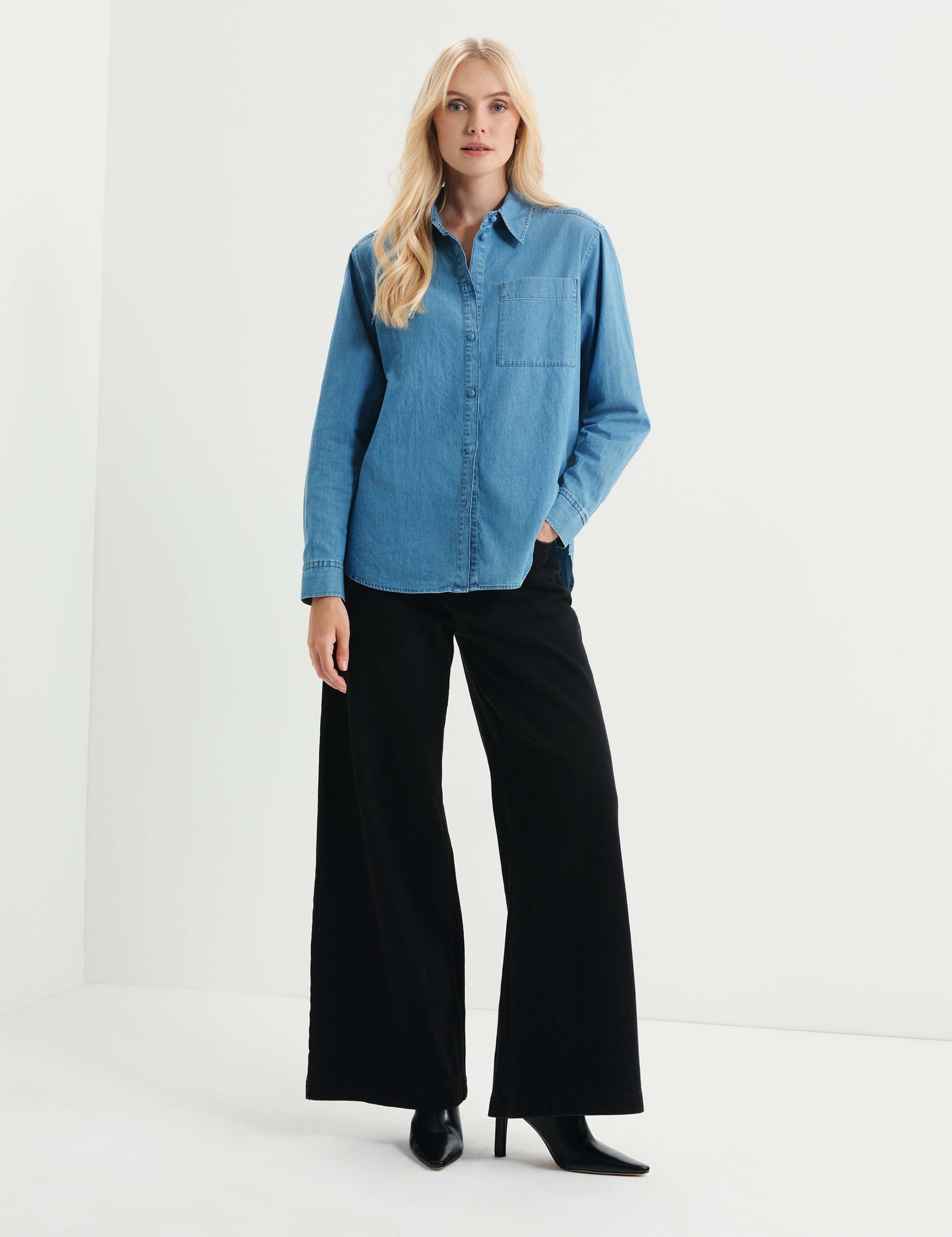 Denim Collared Button Through Shirt 2 of 10