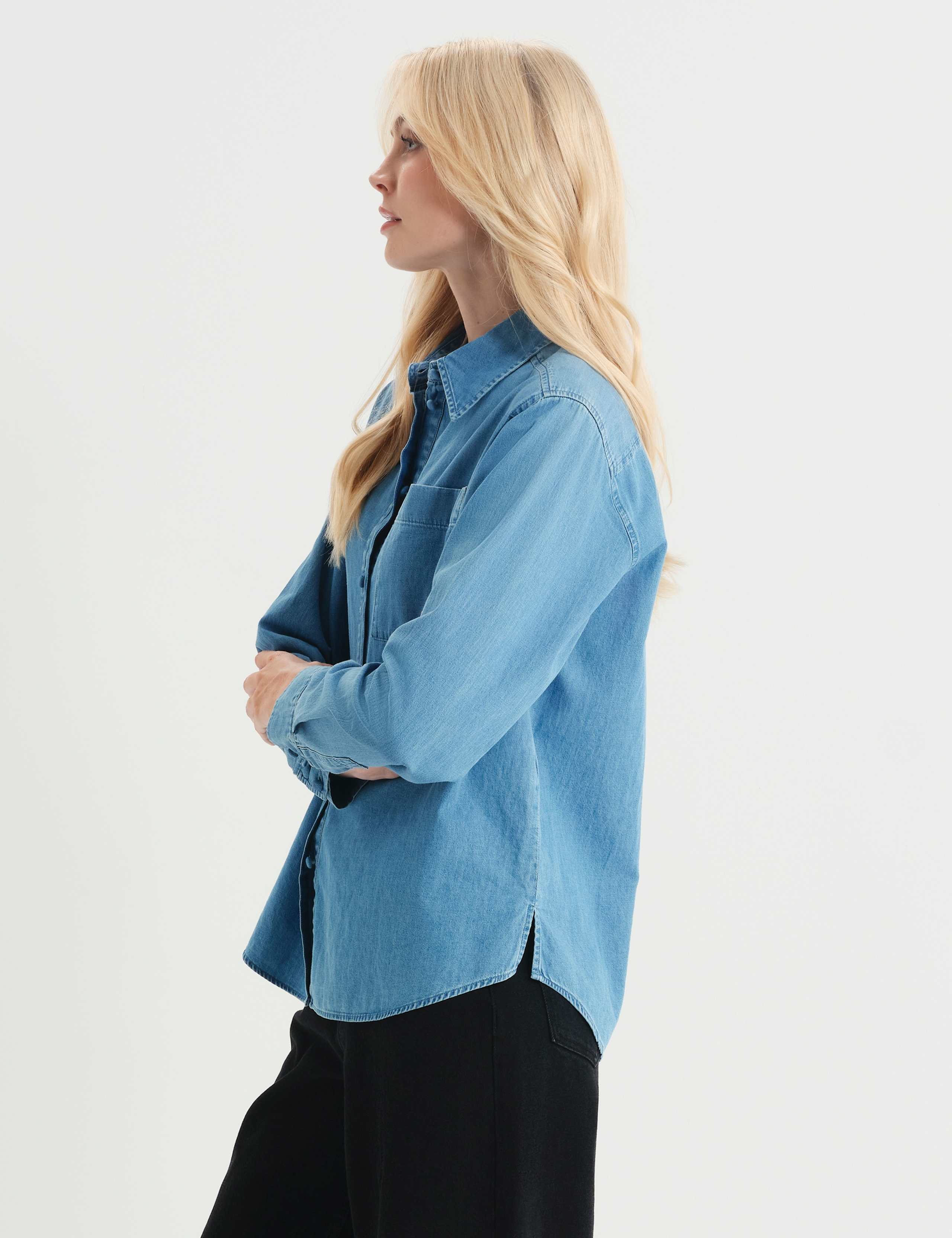 Denim Collared Button Through Shirt 7 of 10
