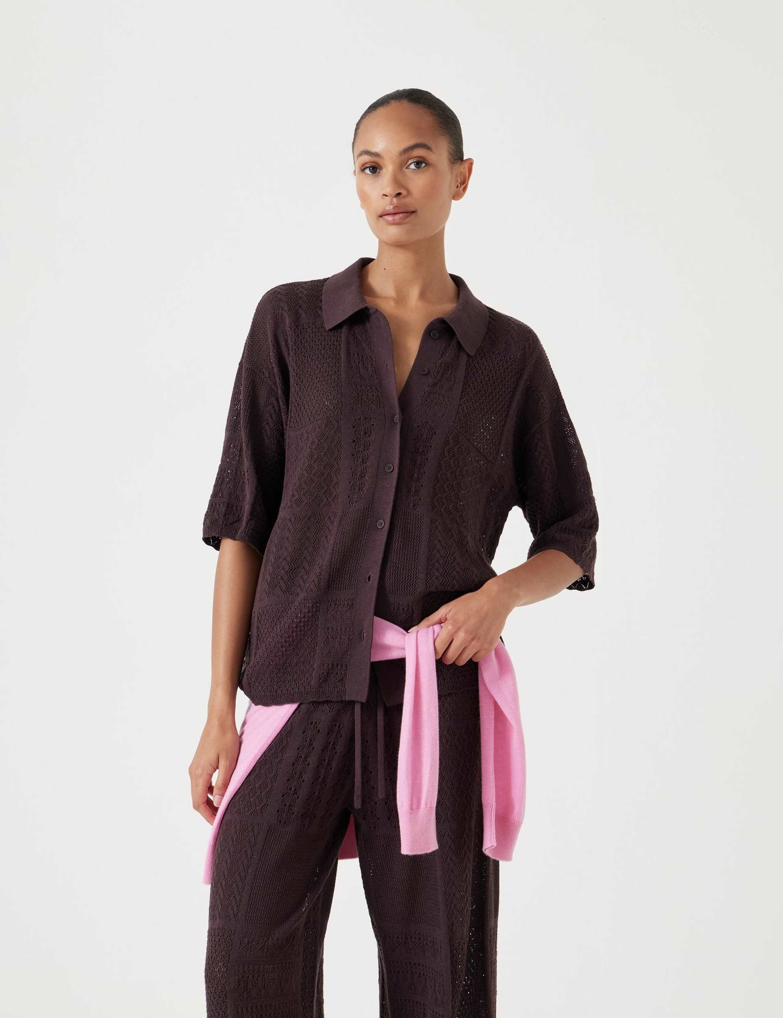 Cotton Rich Textured Button Through Shirt 5 of 6