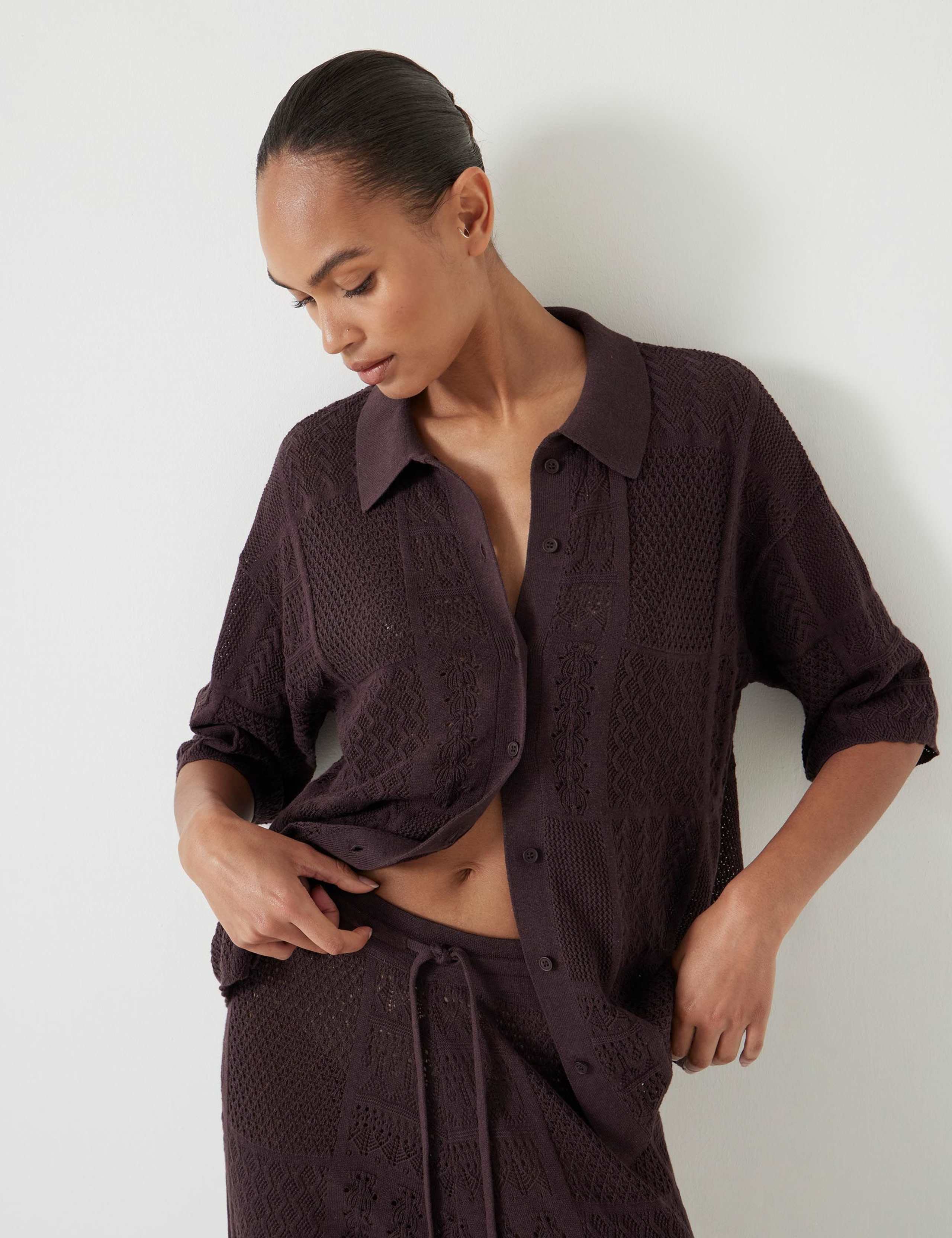 Cotton Rich Textured Button Through Shirt 6 of 6