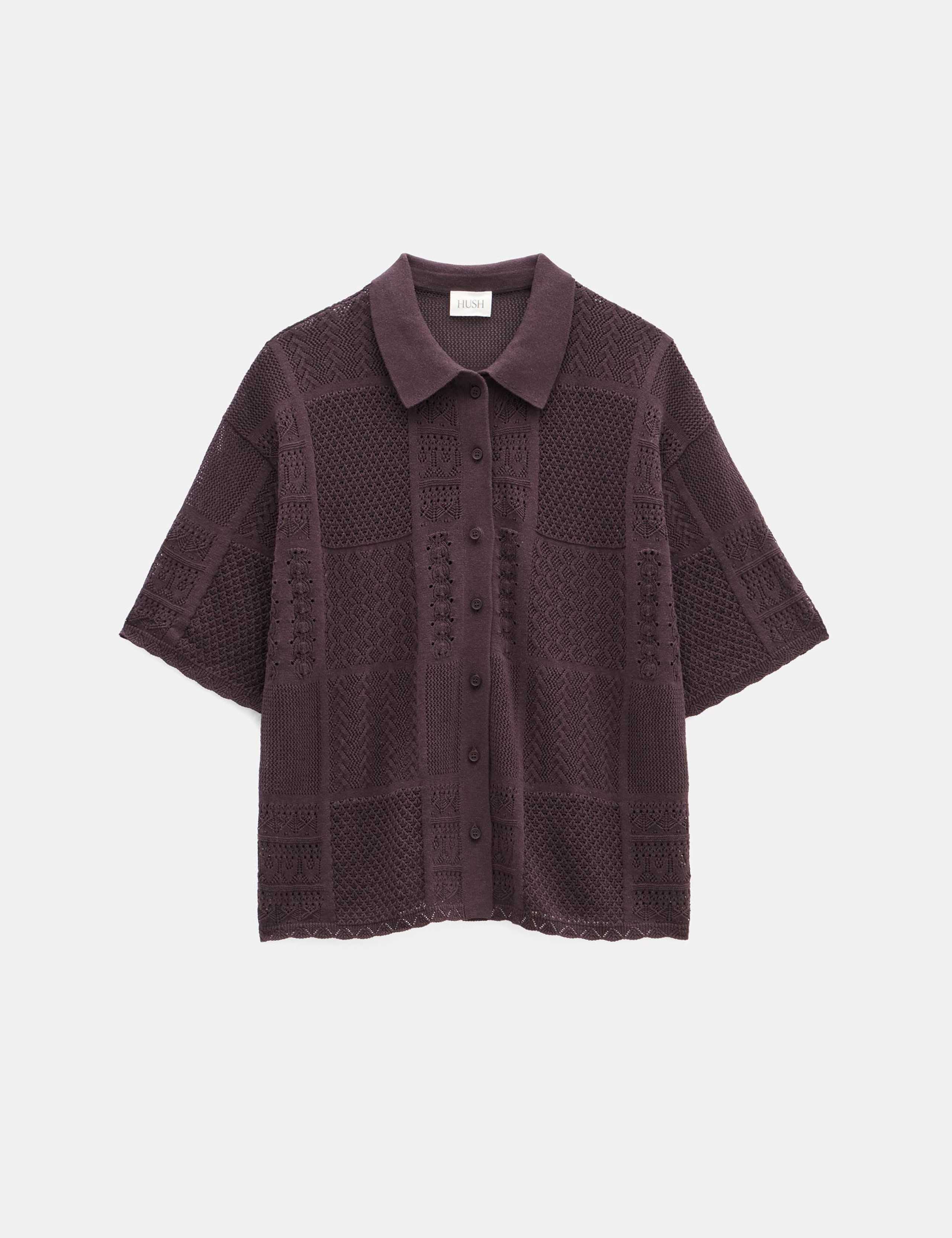 Cotton Rich Textured Button Through Shirt 2 of 6