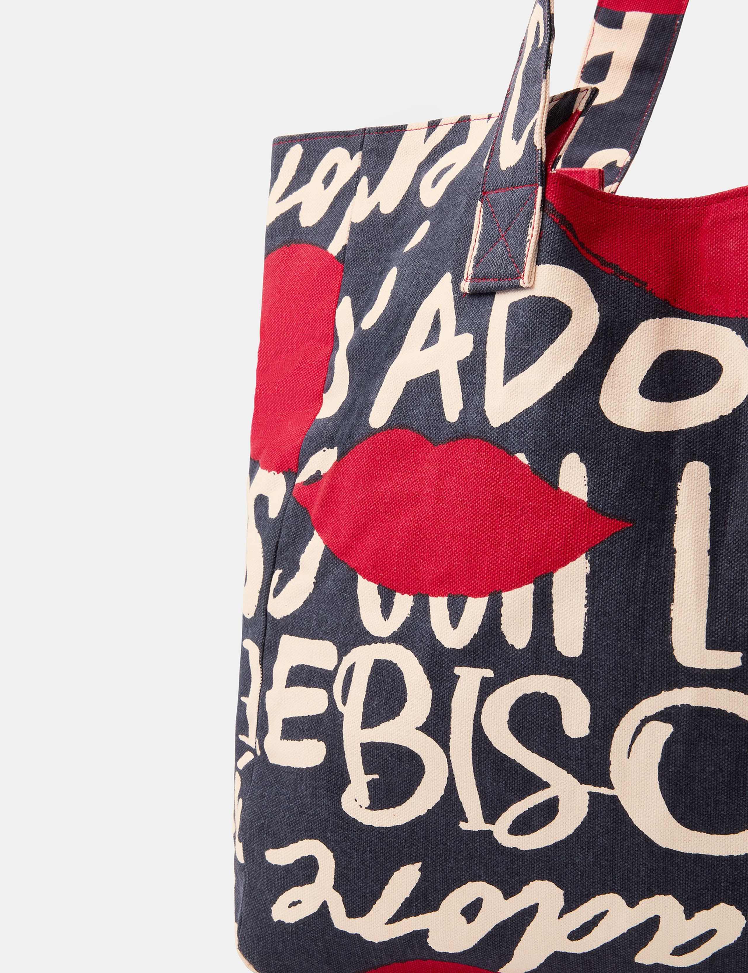Pure Cotton Canvas Lips Shopper Bag 4 of 4
