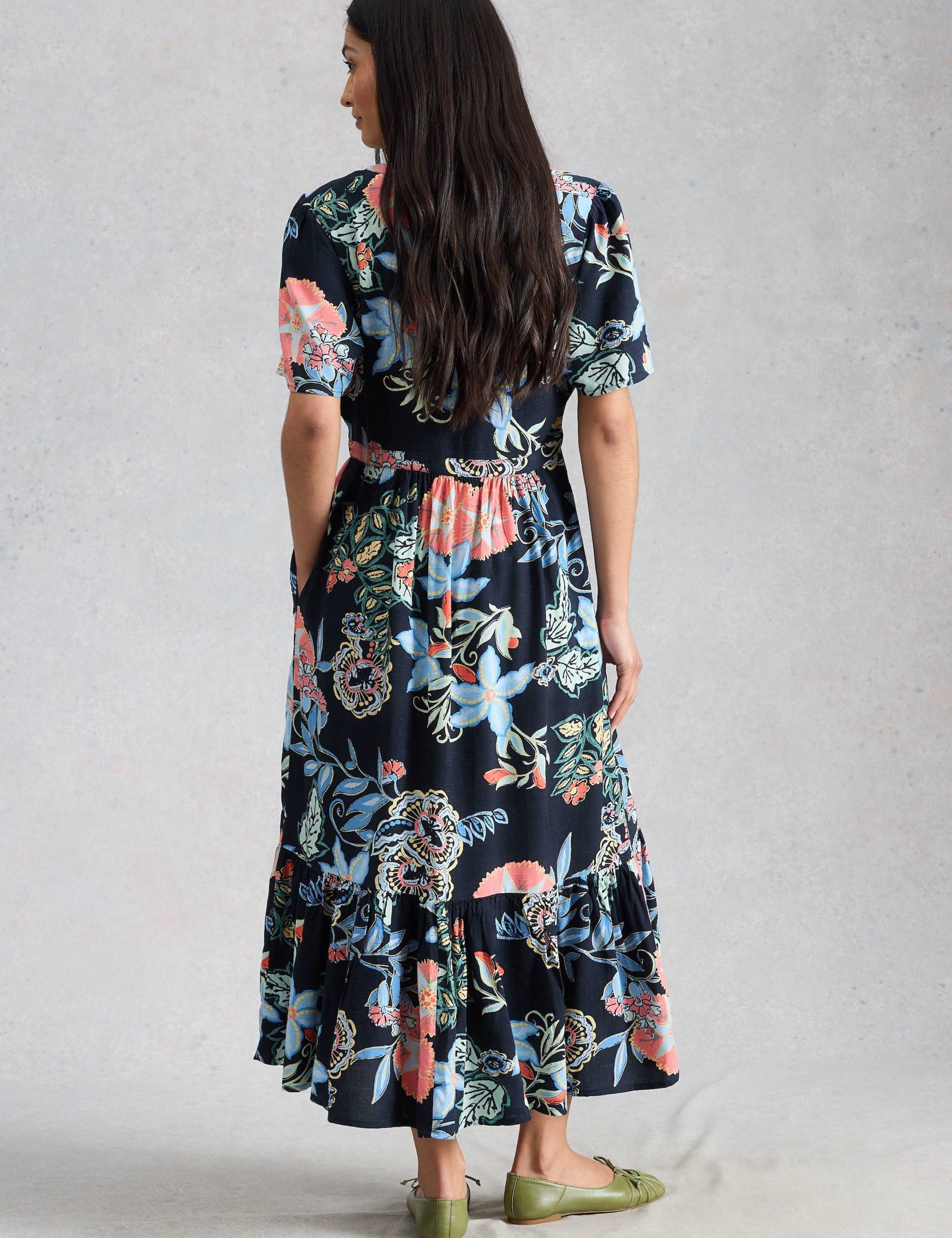 Floral V-Neck Midi Tiered Dress 4 of 6