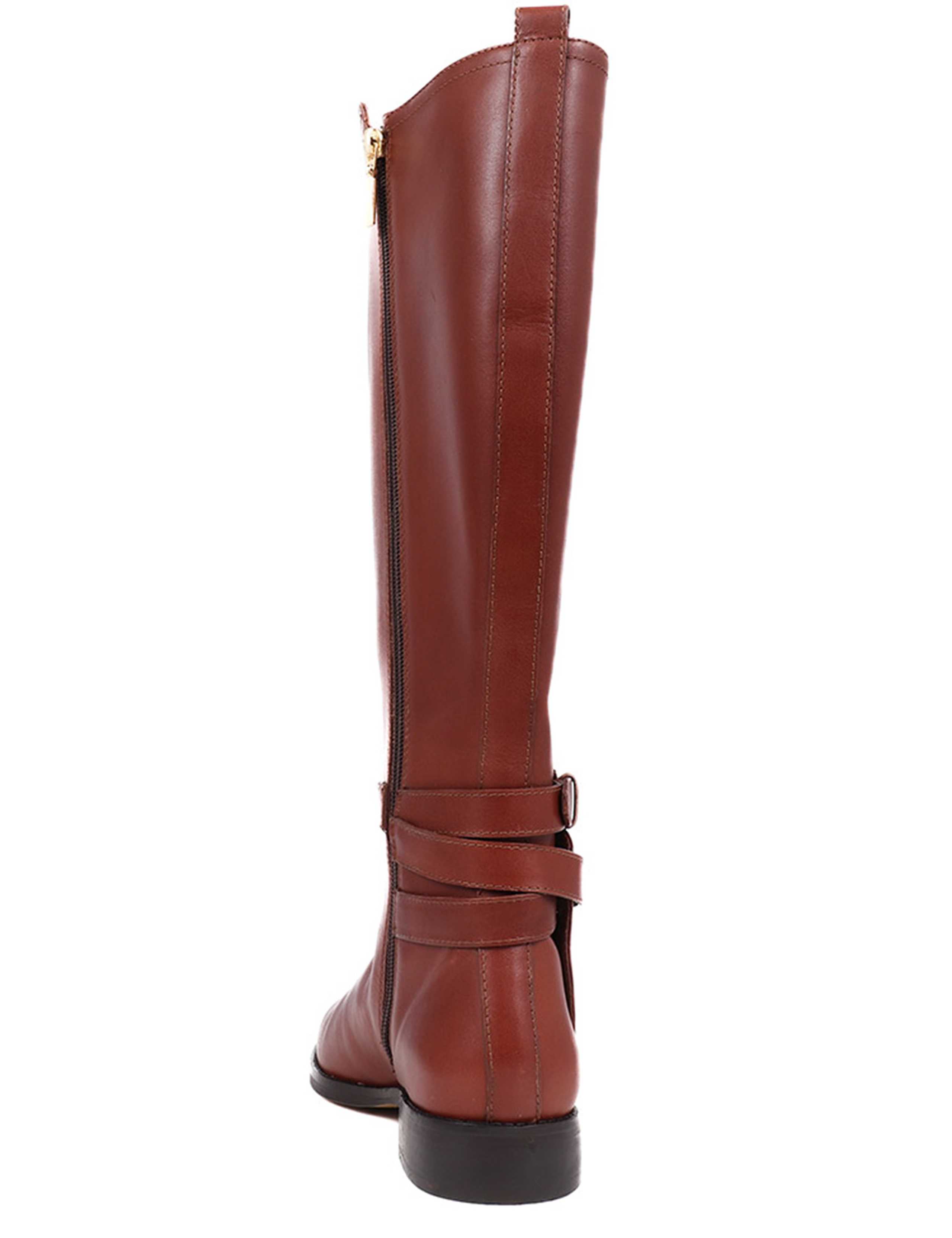 Leather Buckle Block Heel Riding Boots 6 of 7
