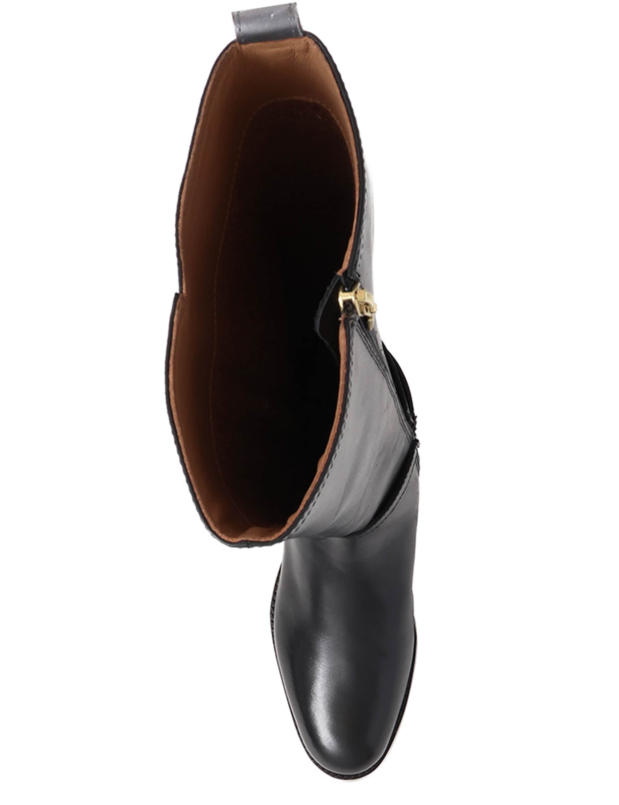 Leather Buckle Block Heel Riding Boots 4 of 7