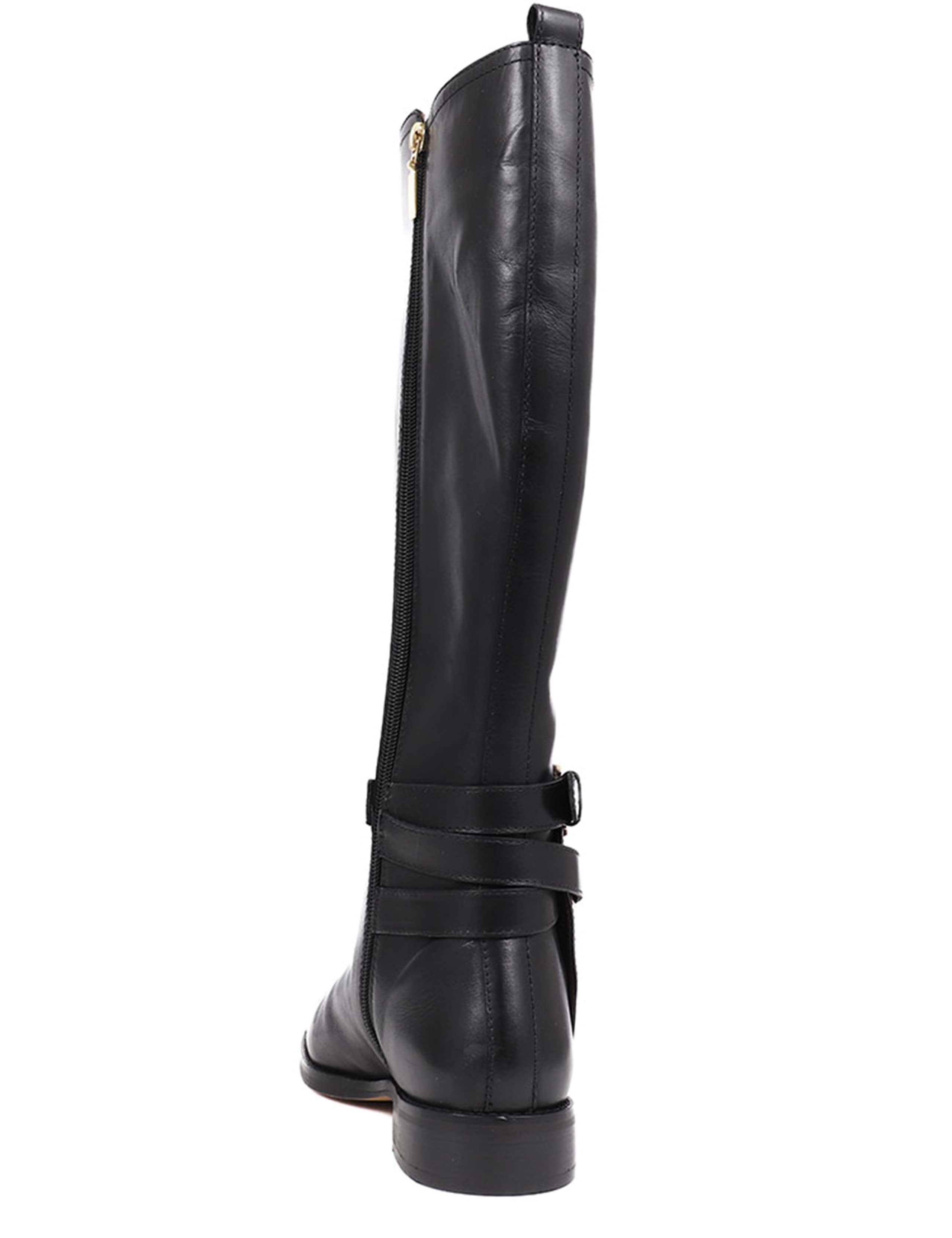 Leather Buckle Block Heel Riding Boots 6 of 7