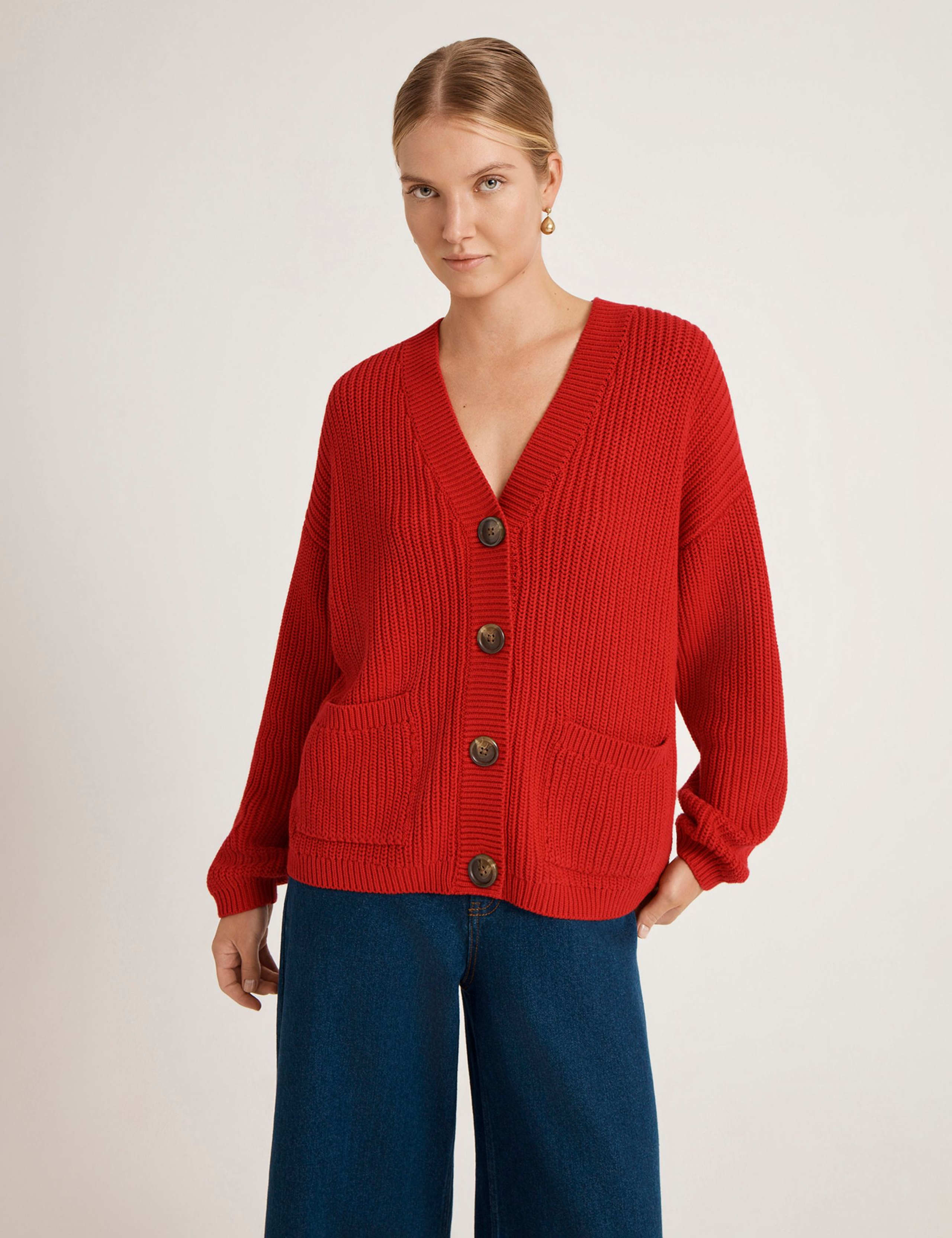 Pure Cotton V-Neck Button Front Cardigan 1 of 4