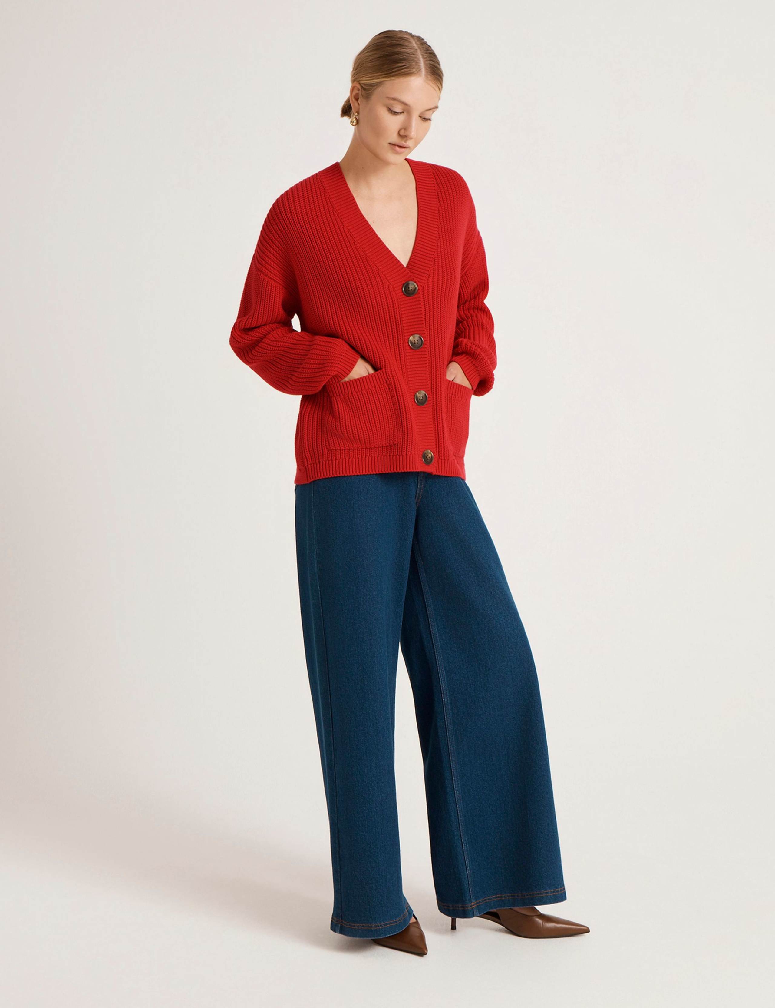 Pure Cotton V-Neck Button Front Cardigan 2 of 4