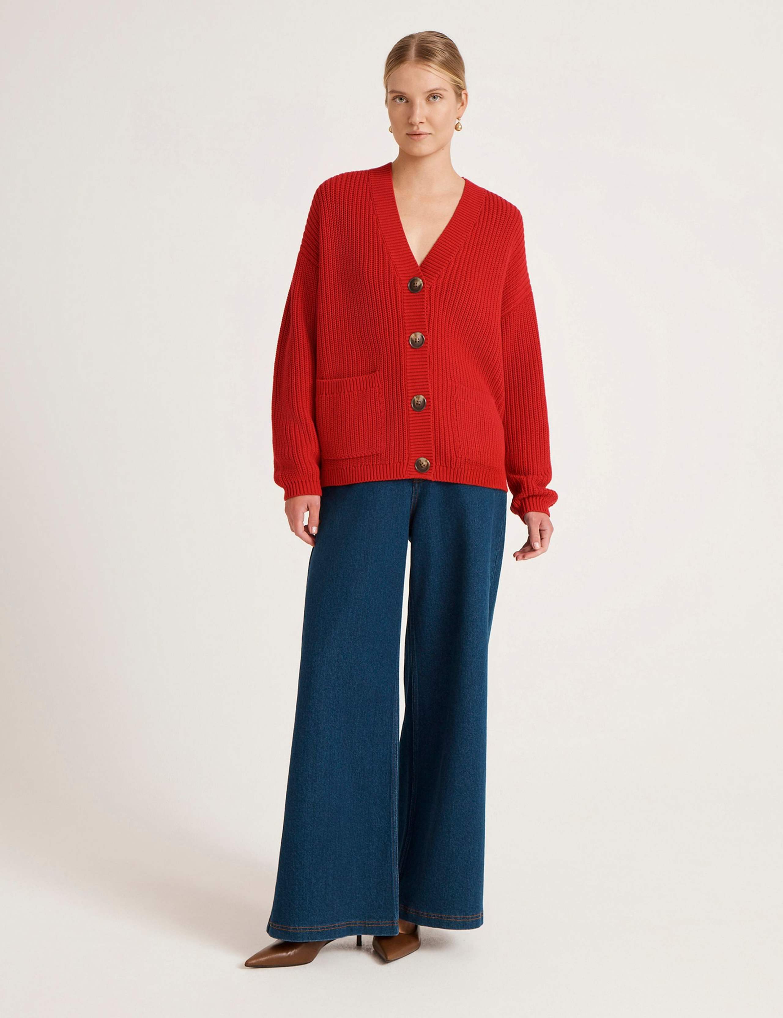 Pure Cotton V-Neck Button Front Cardigan 3 of 4