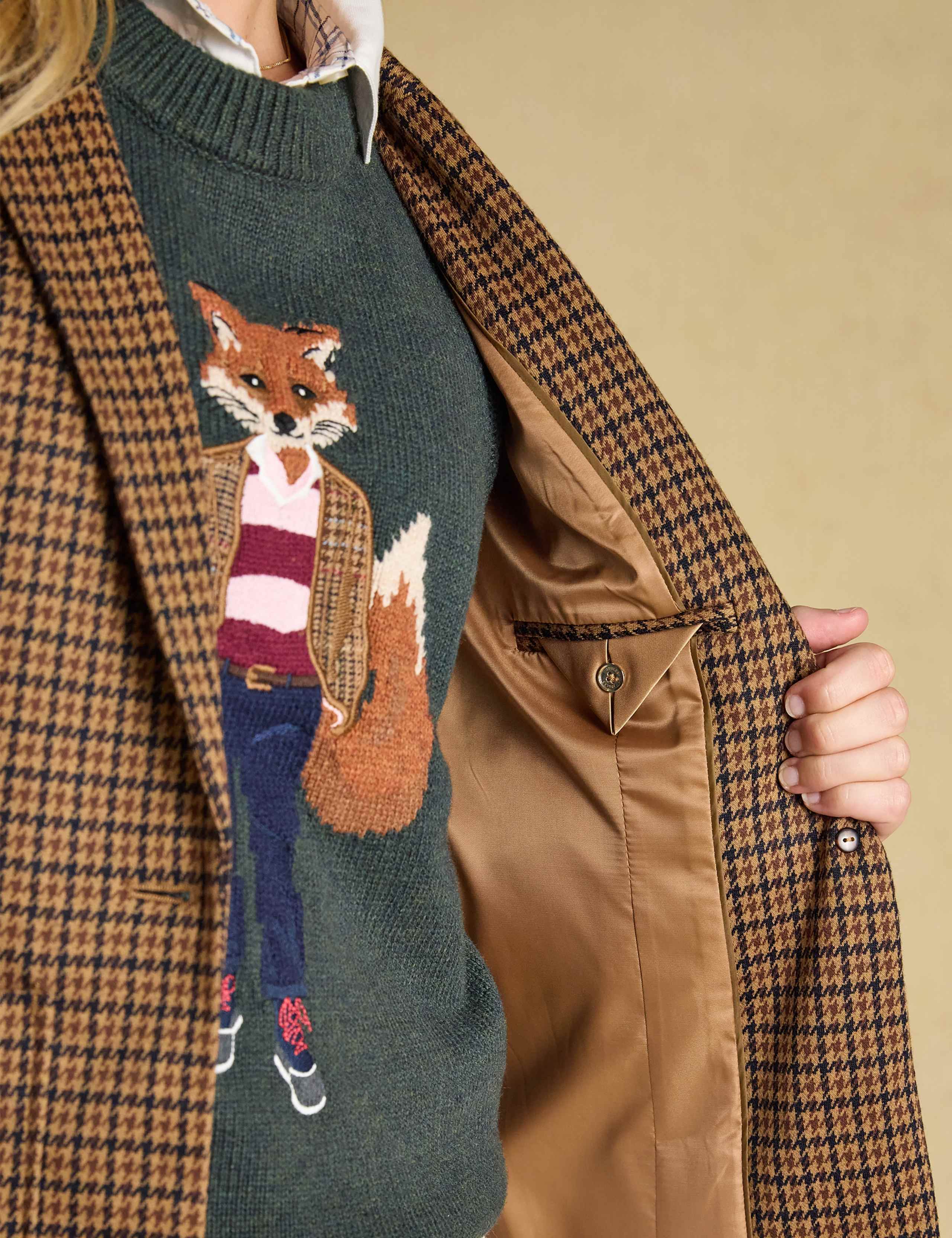 Jersey Herringbone Checked Blazer with Wool 4 of 6