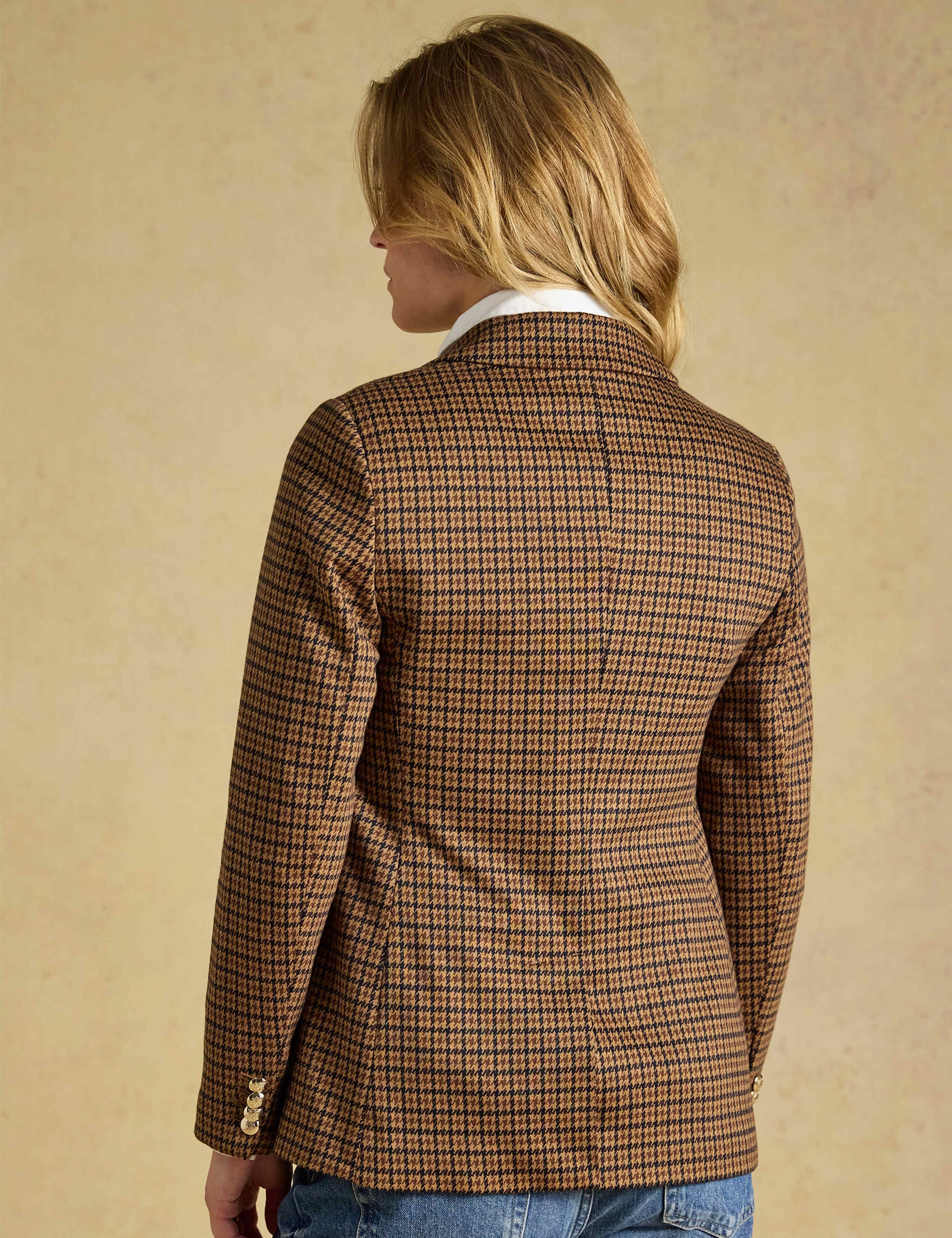 Jersey Herringbone Checked Blazer with Wool 5 of 6
