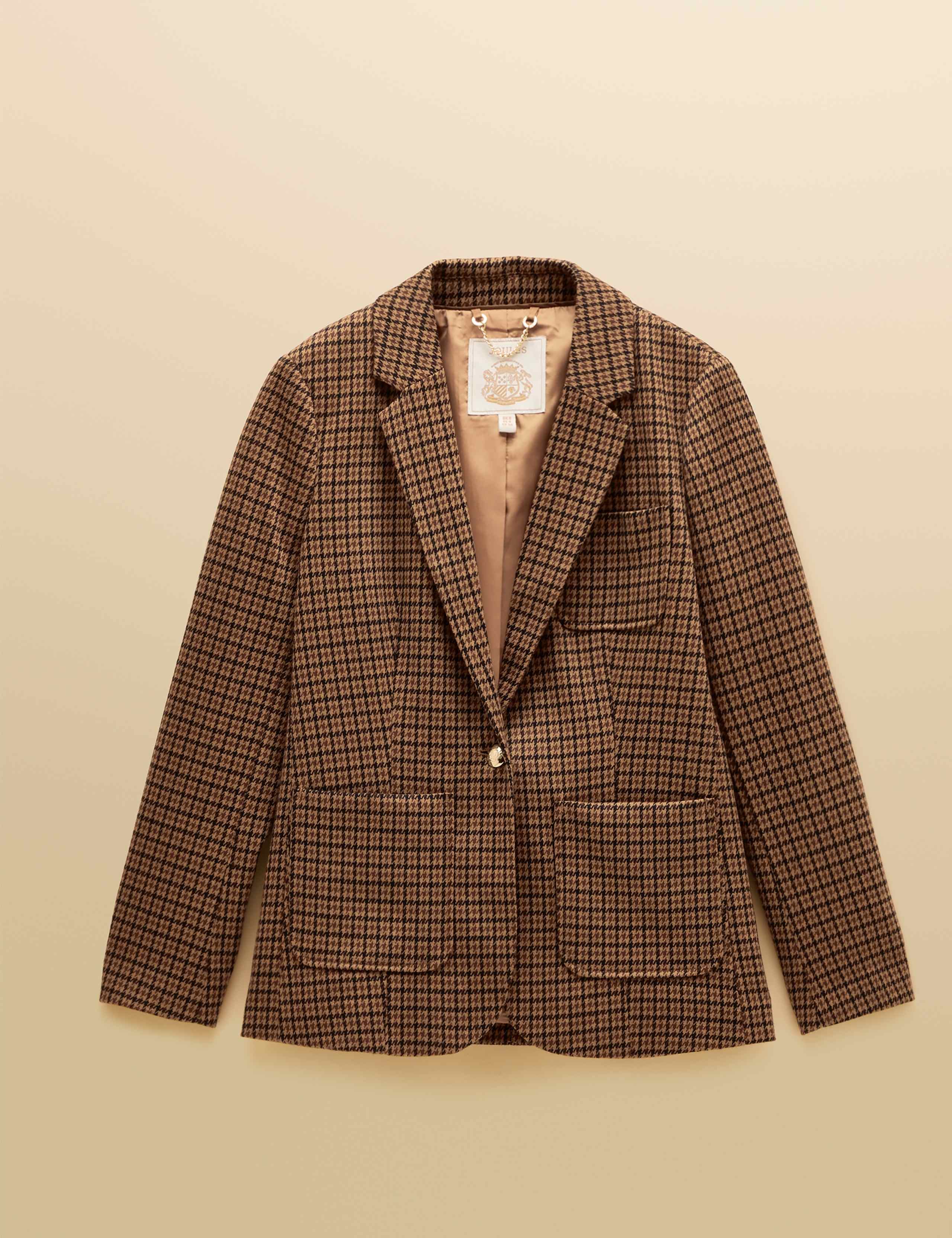 Jersey Herringbone Checked Blazer with Wool 6 of 6