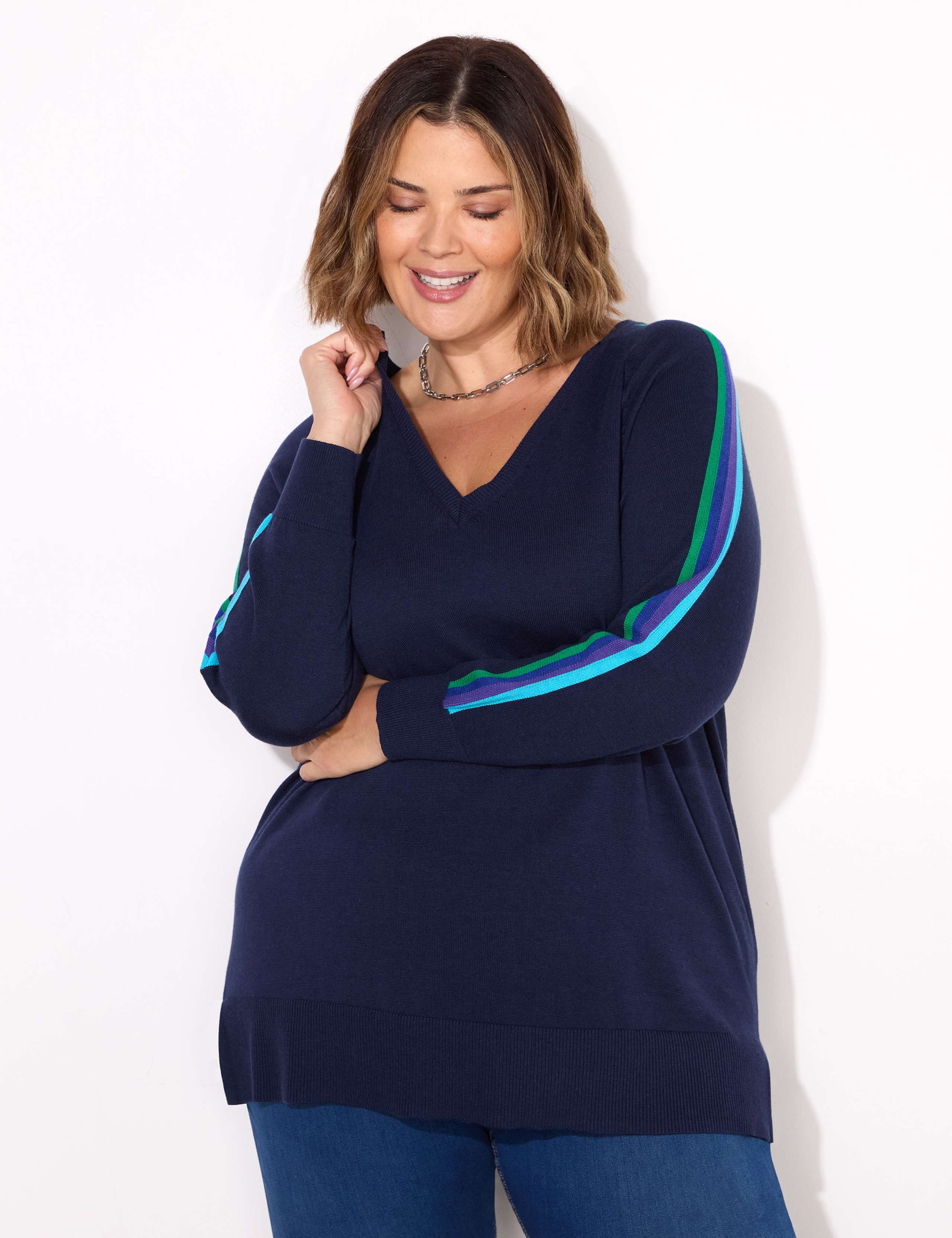 Cotton Rich V-Neck Jumper 4 of 4