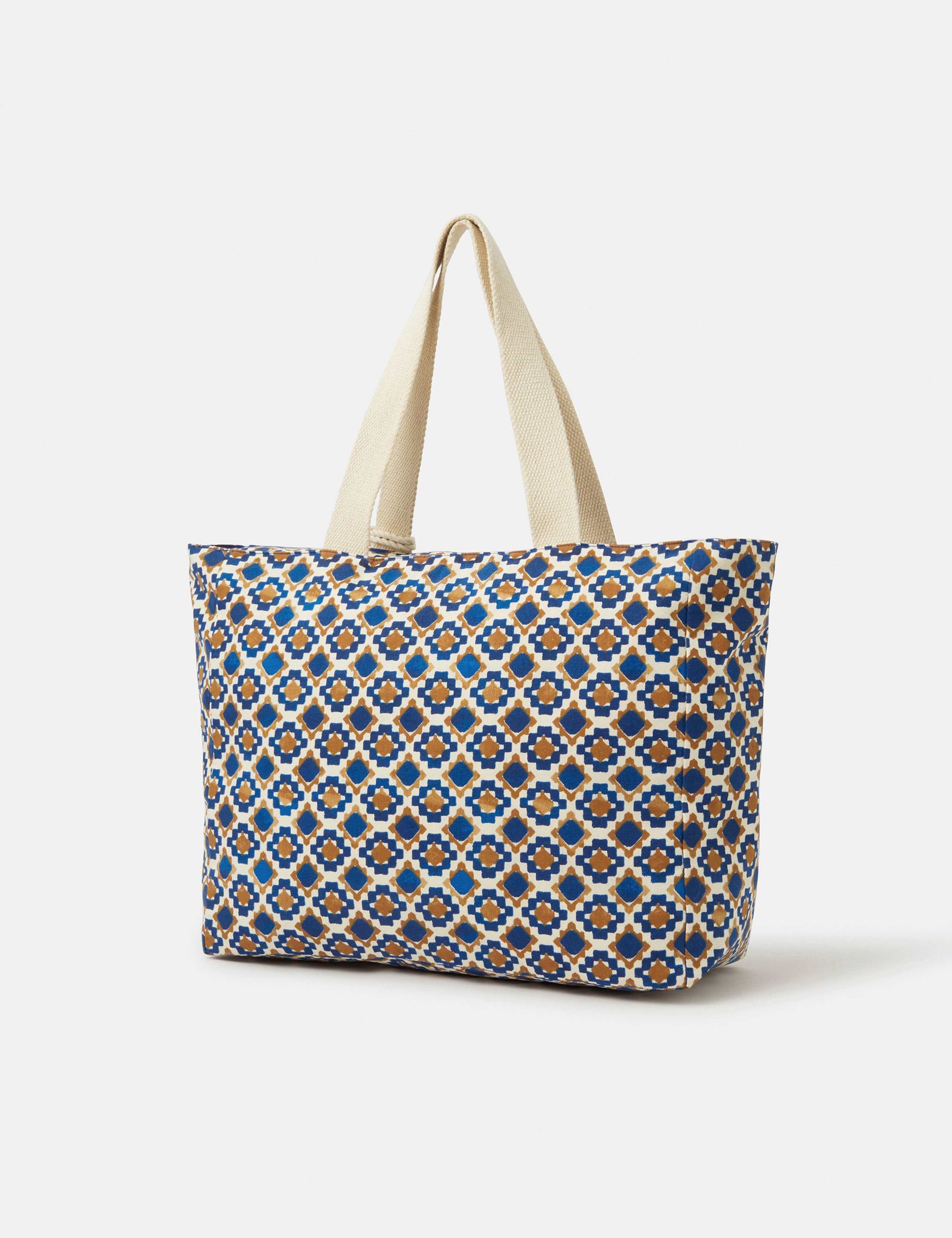 Pure Cotton Tile Print Tote Bag 2 of 4