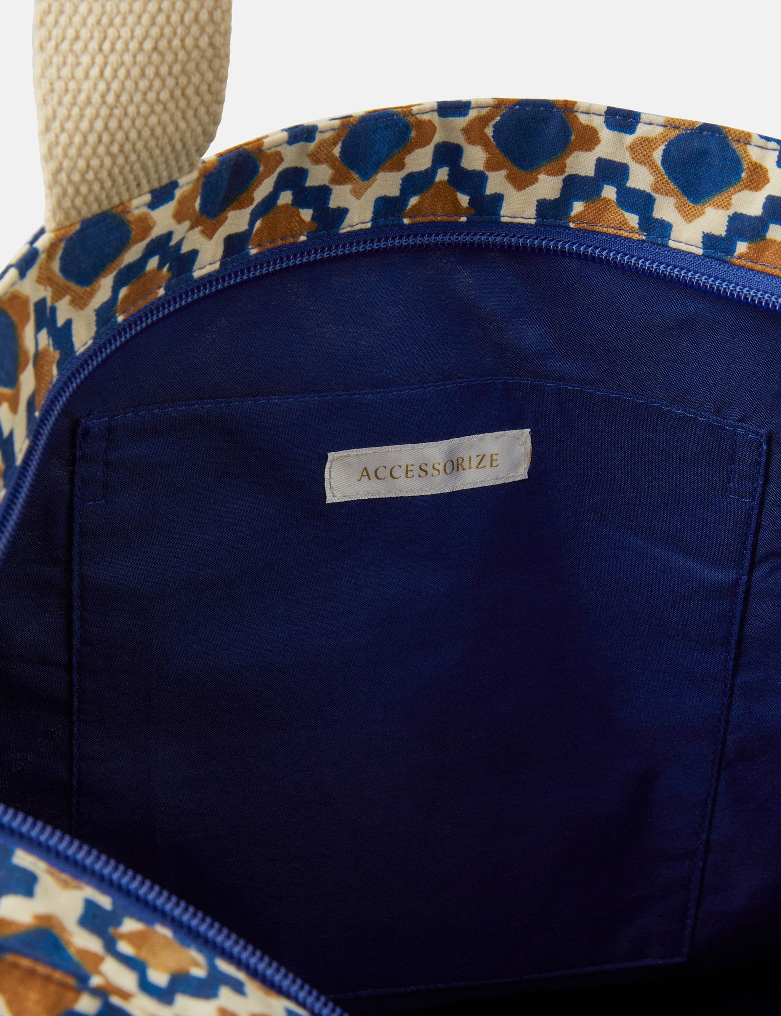 Pure Cotton Tile Print Tote Bag 4 of 4