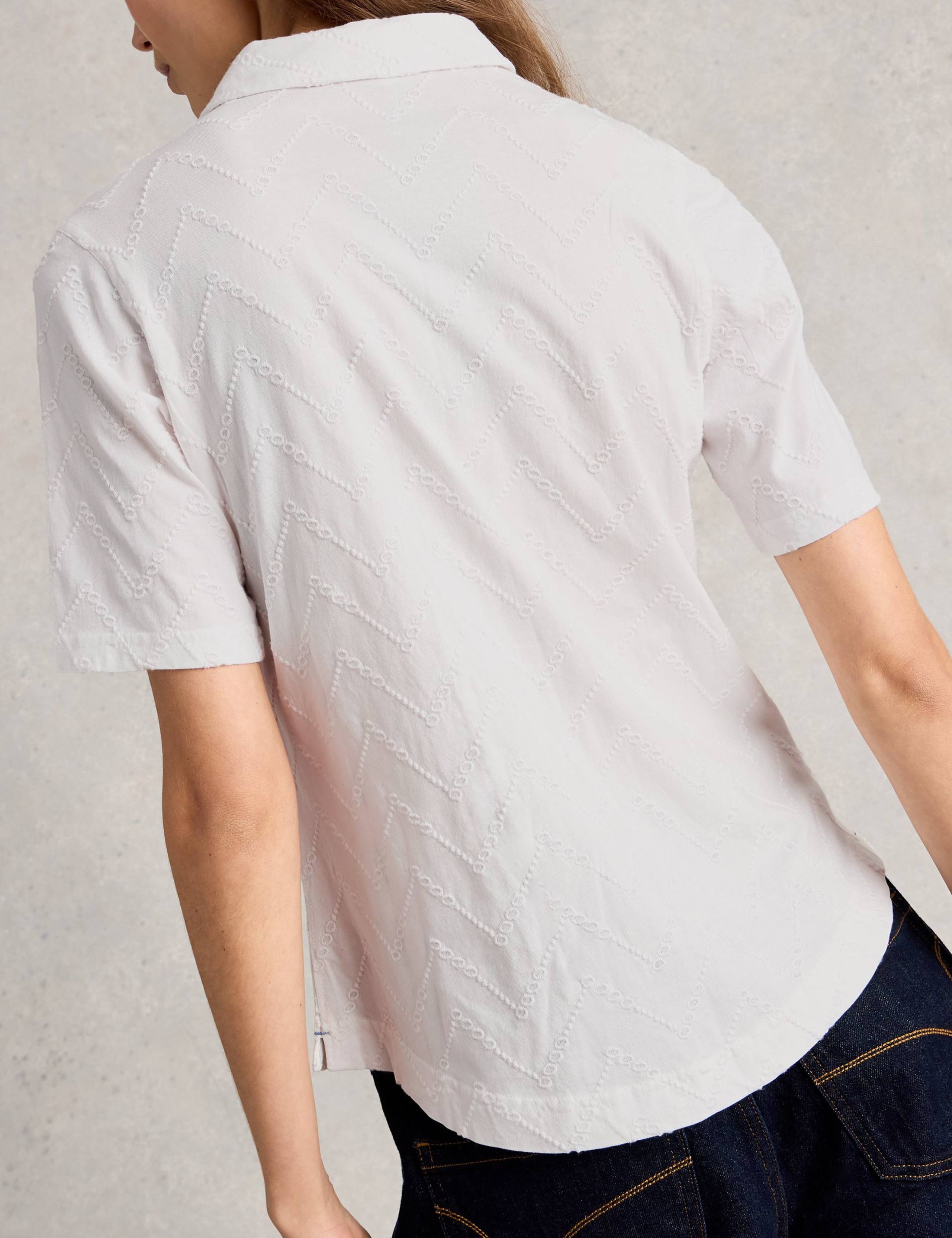 Cotton Rich Broderie Button Through Shirt 3 of 6