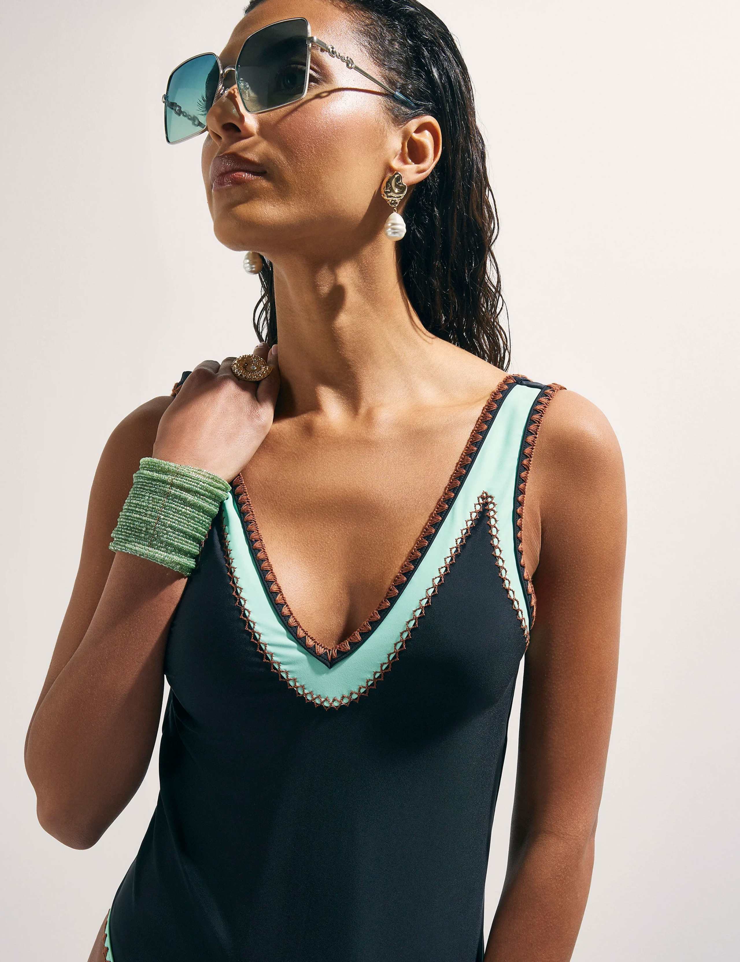 Whipstitch Padded Plunge Swimsuit 4 of 4