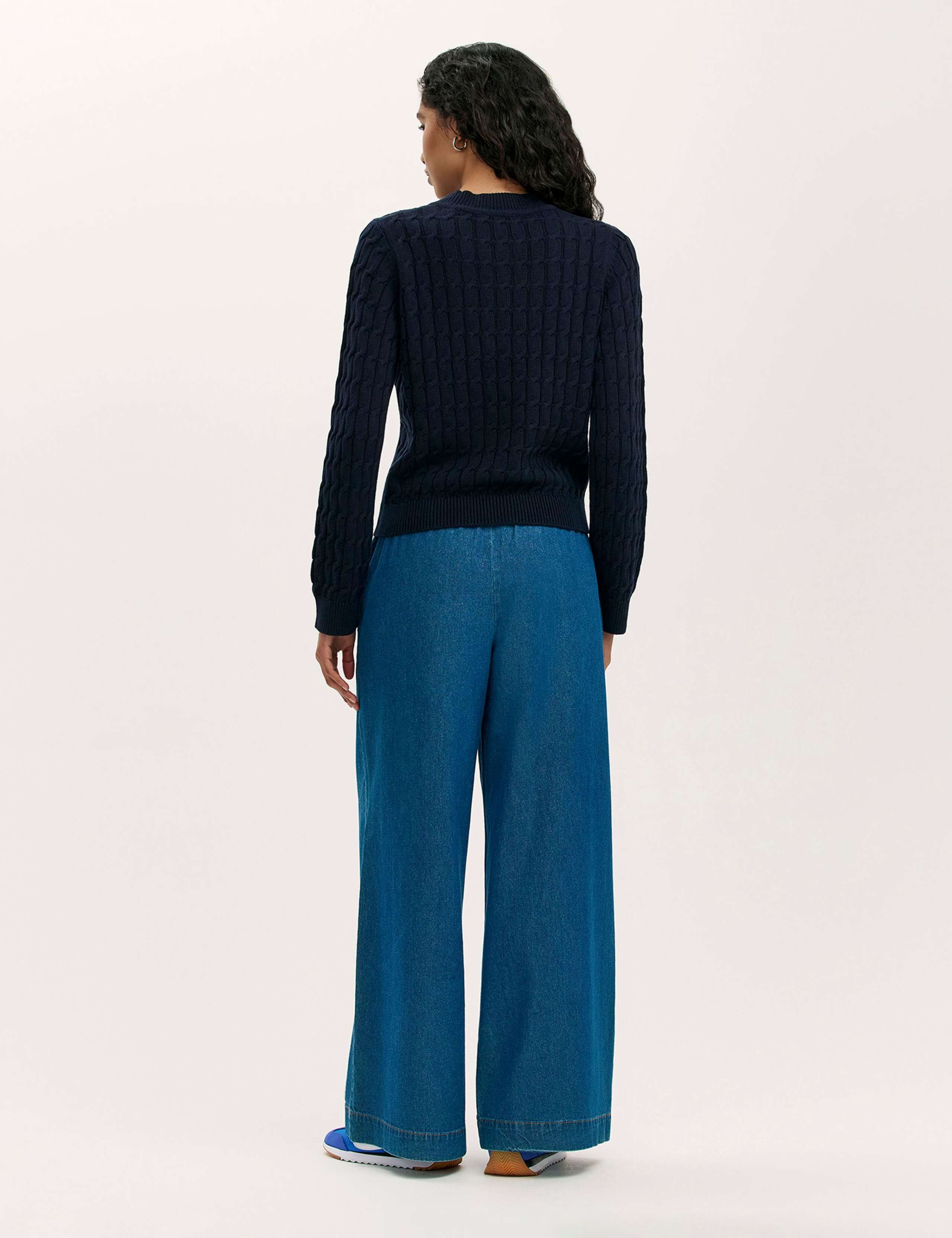 Pure Cotton Cable Knit Crew Neck Jumper 3 of 4