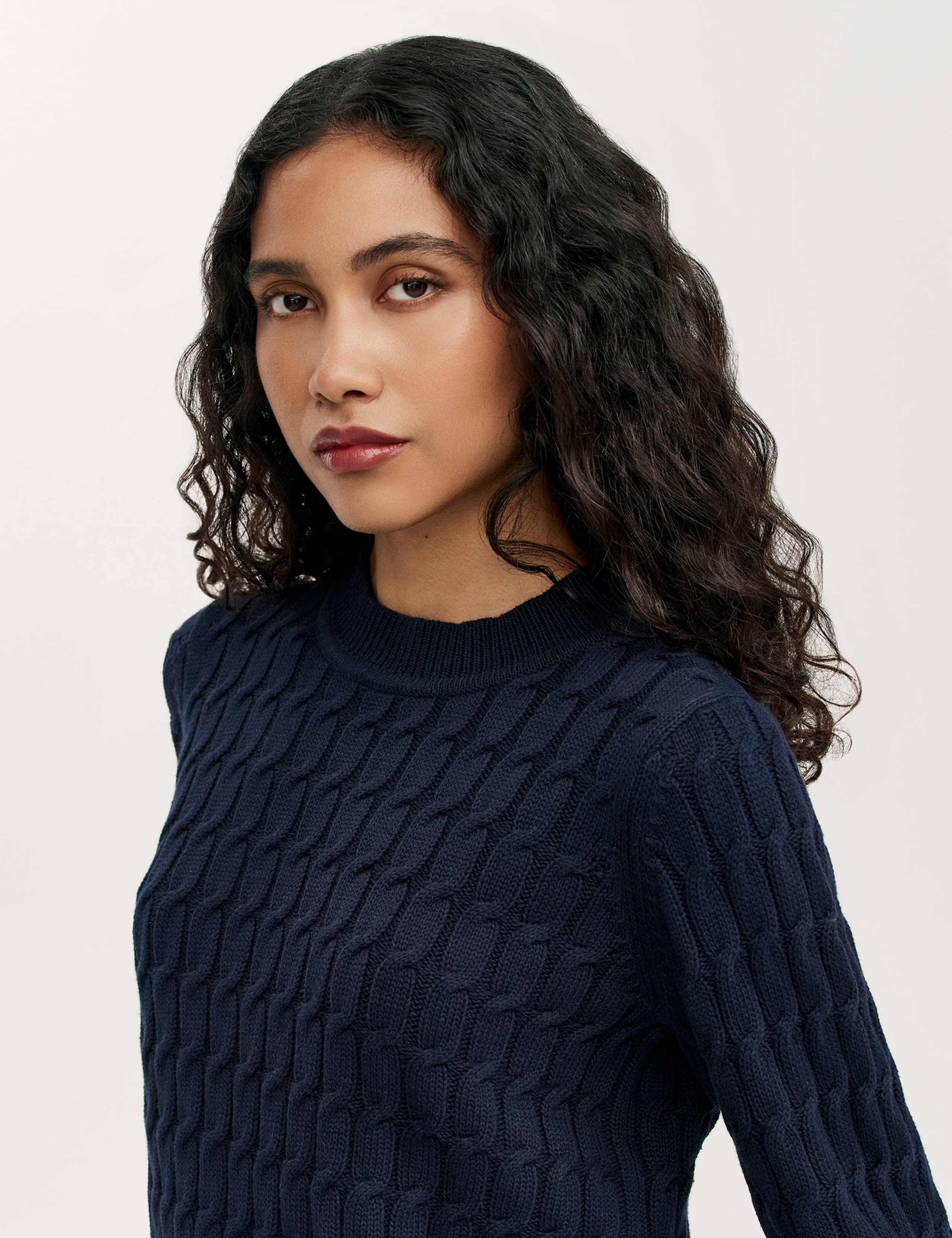 Pure Cotton Cable Knit Crew Neck Jumper 4 of 4