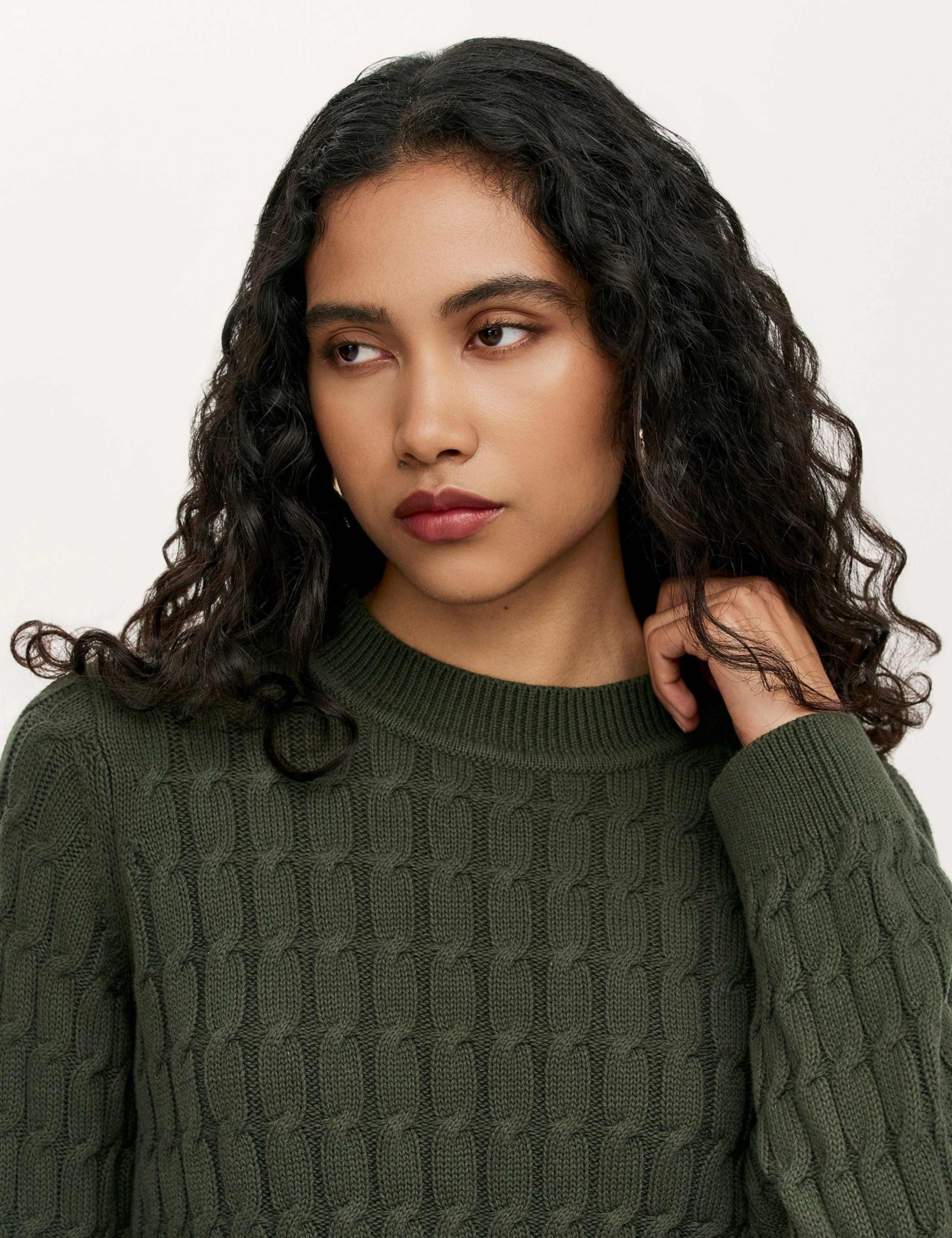 Pure Cotton Cable Knit Crew Neck Jumper 4 of 4