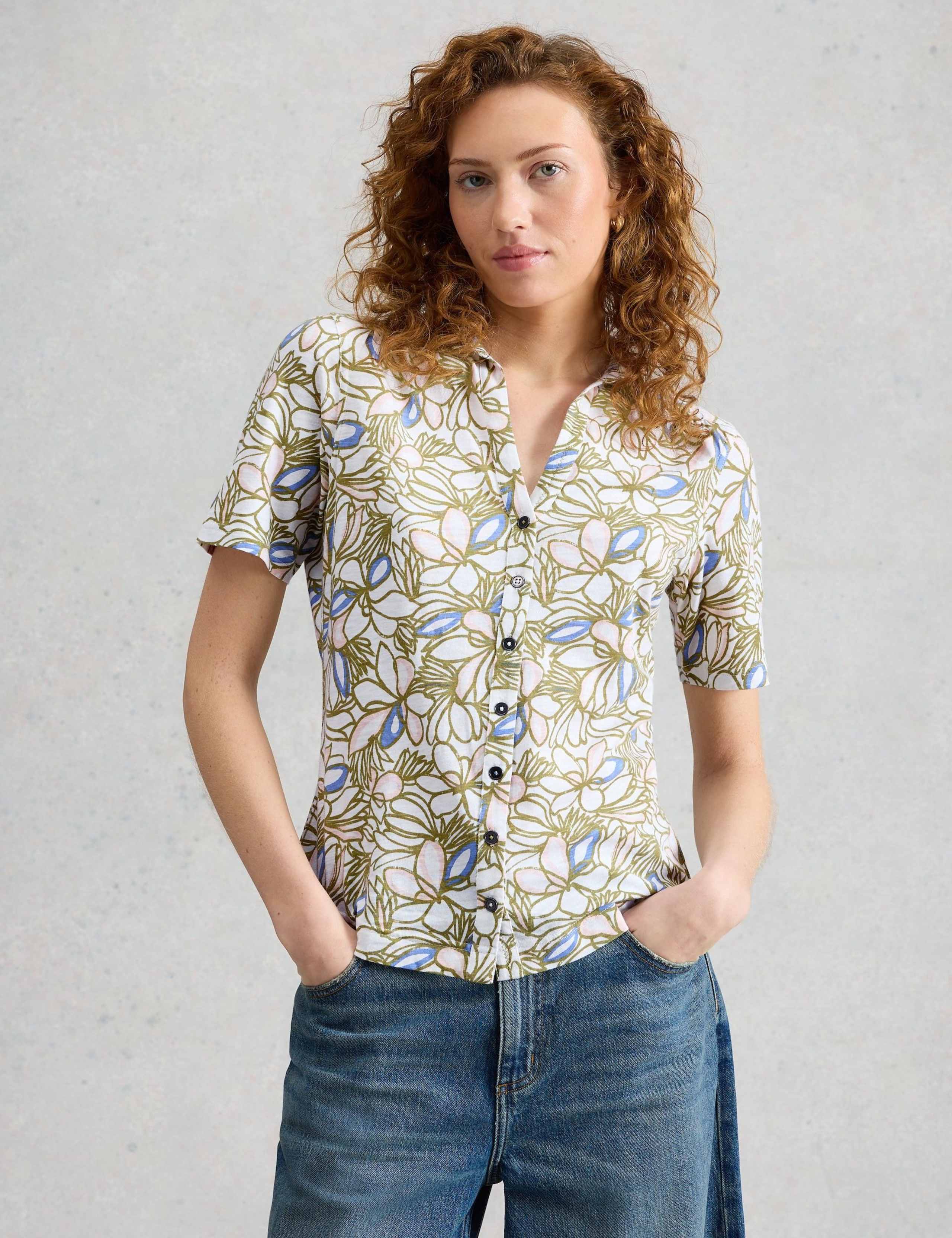 Jersey Floral Collared Shirt 4 of 6