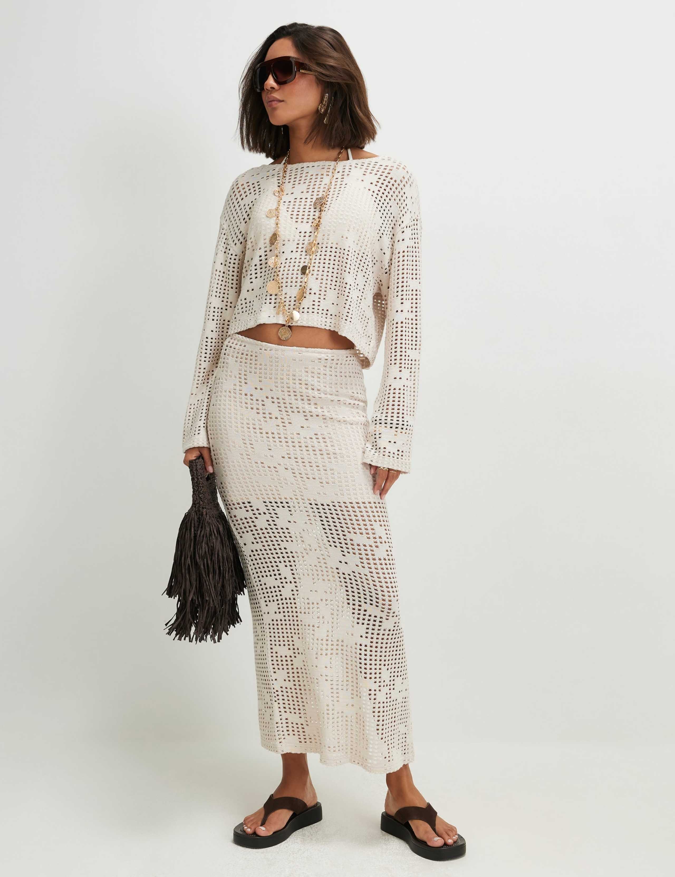 Pure Cotton Textured Slash Neck Top 2 of 4