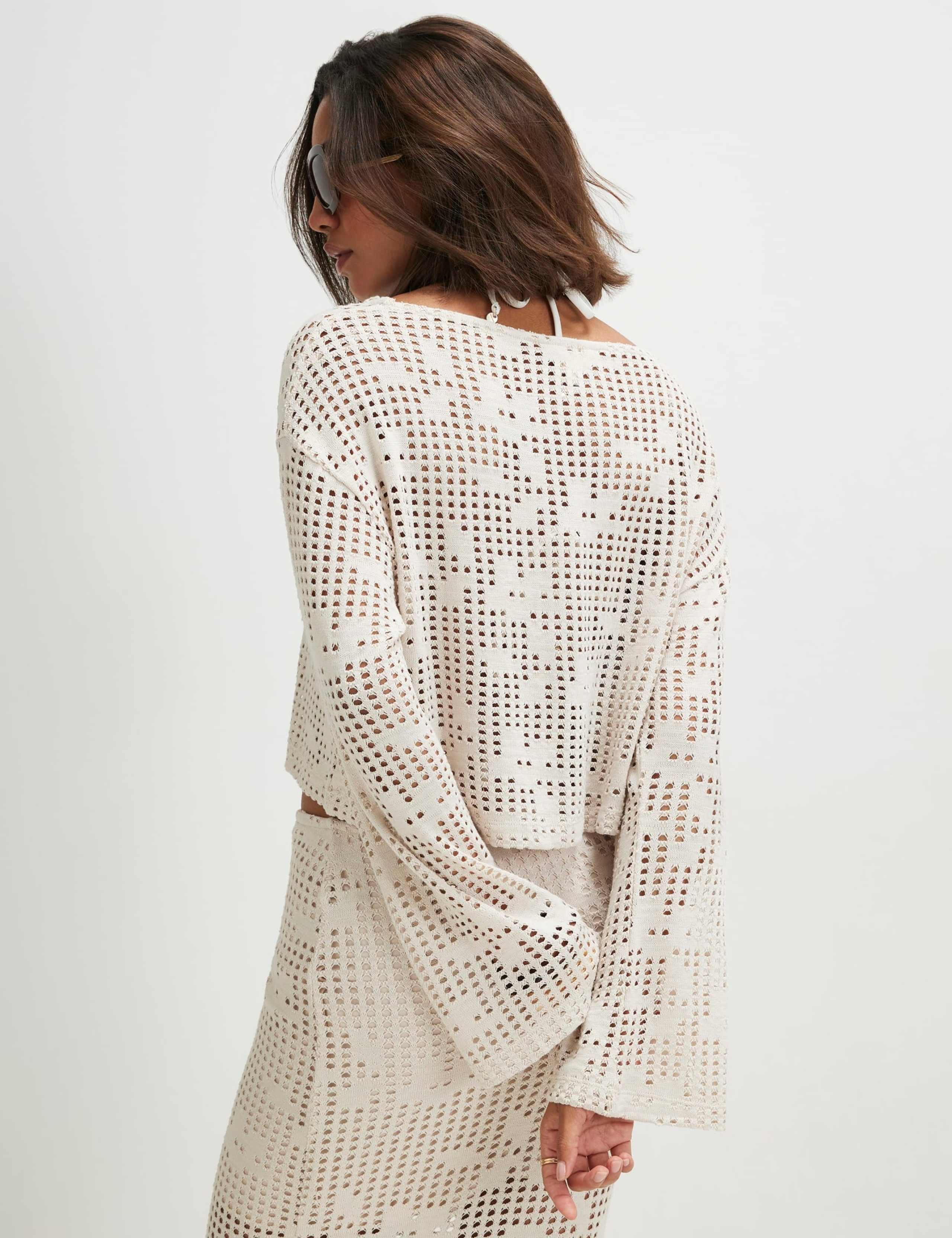 Pure Cotton Textured Slash Neck Top 4 of 4