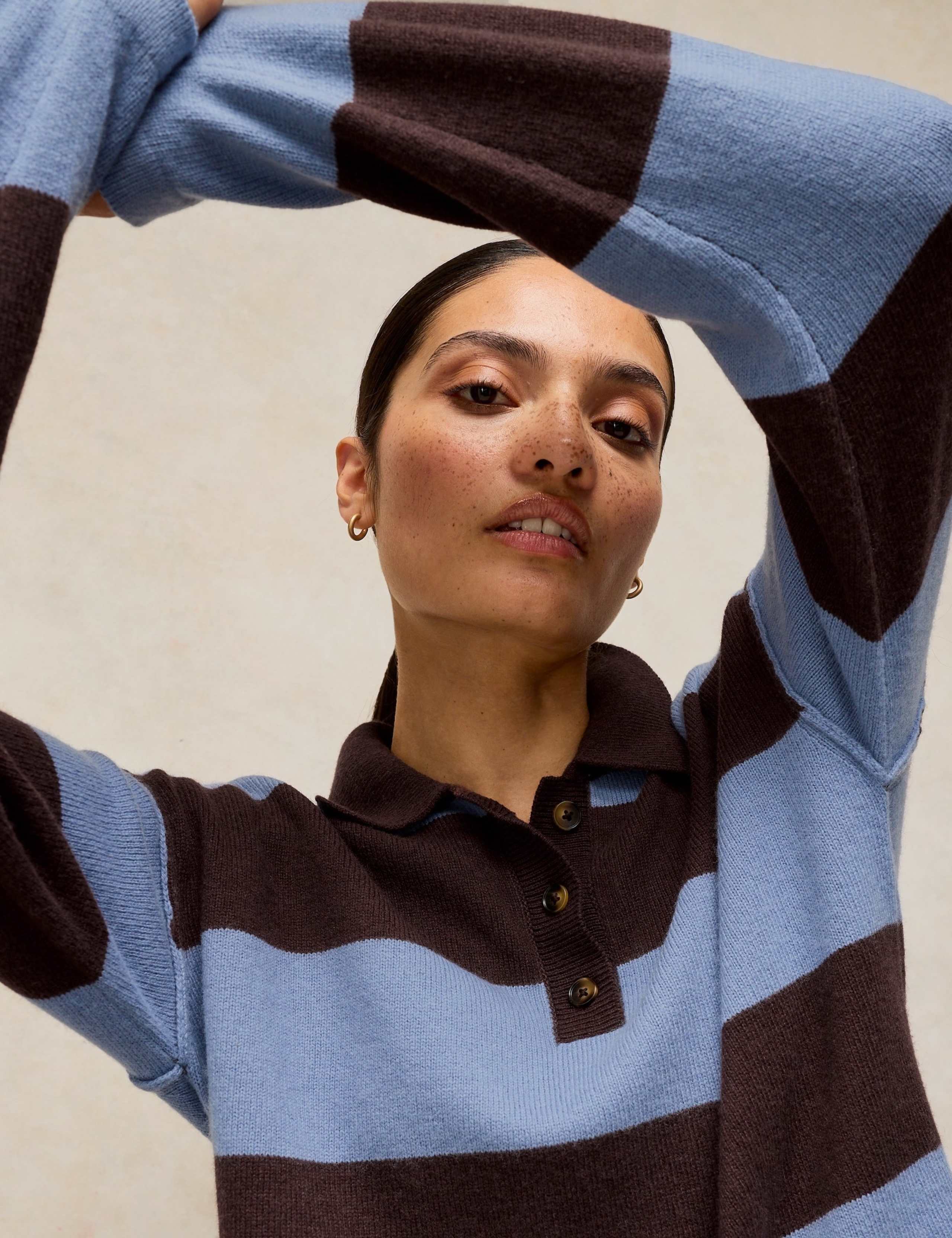 Wool Blend Striped Collared Jumper 5 of 6