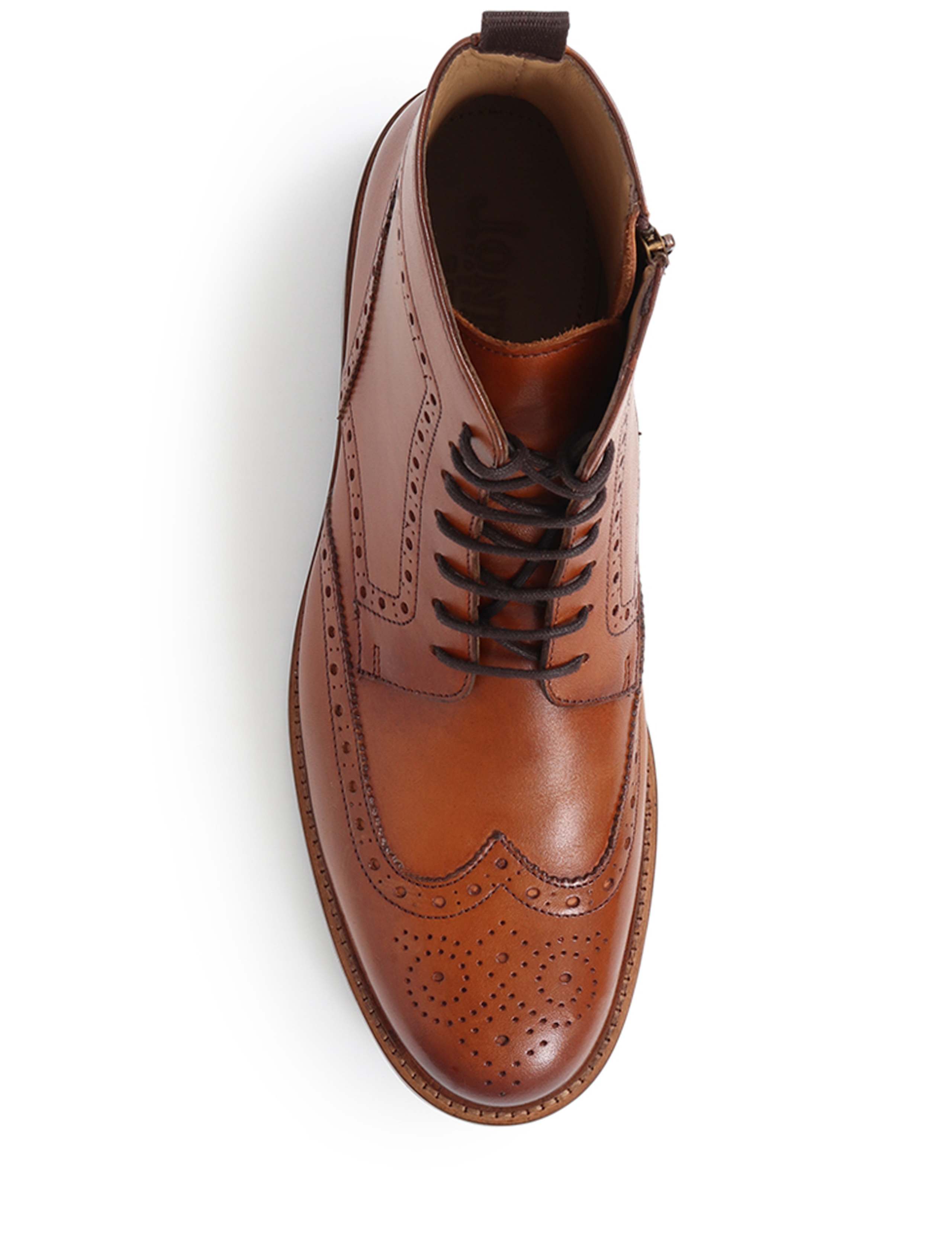 Leather Side Zip Brogue Boots 4 of 7