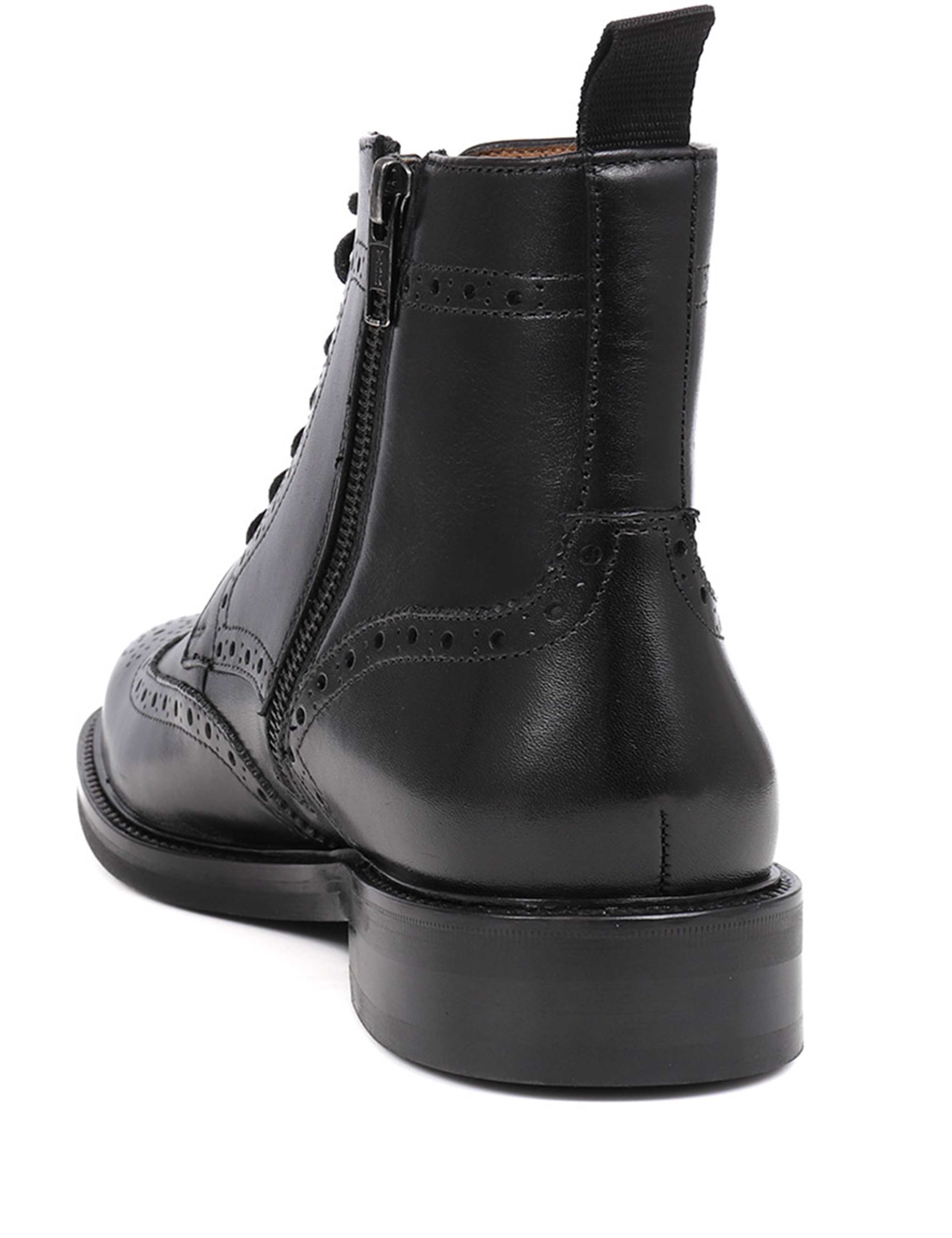 Leather Side Zip Brogue Boots 6 of 7