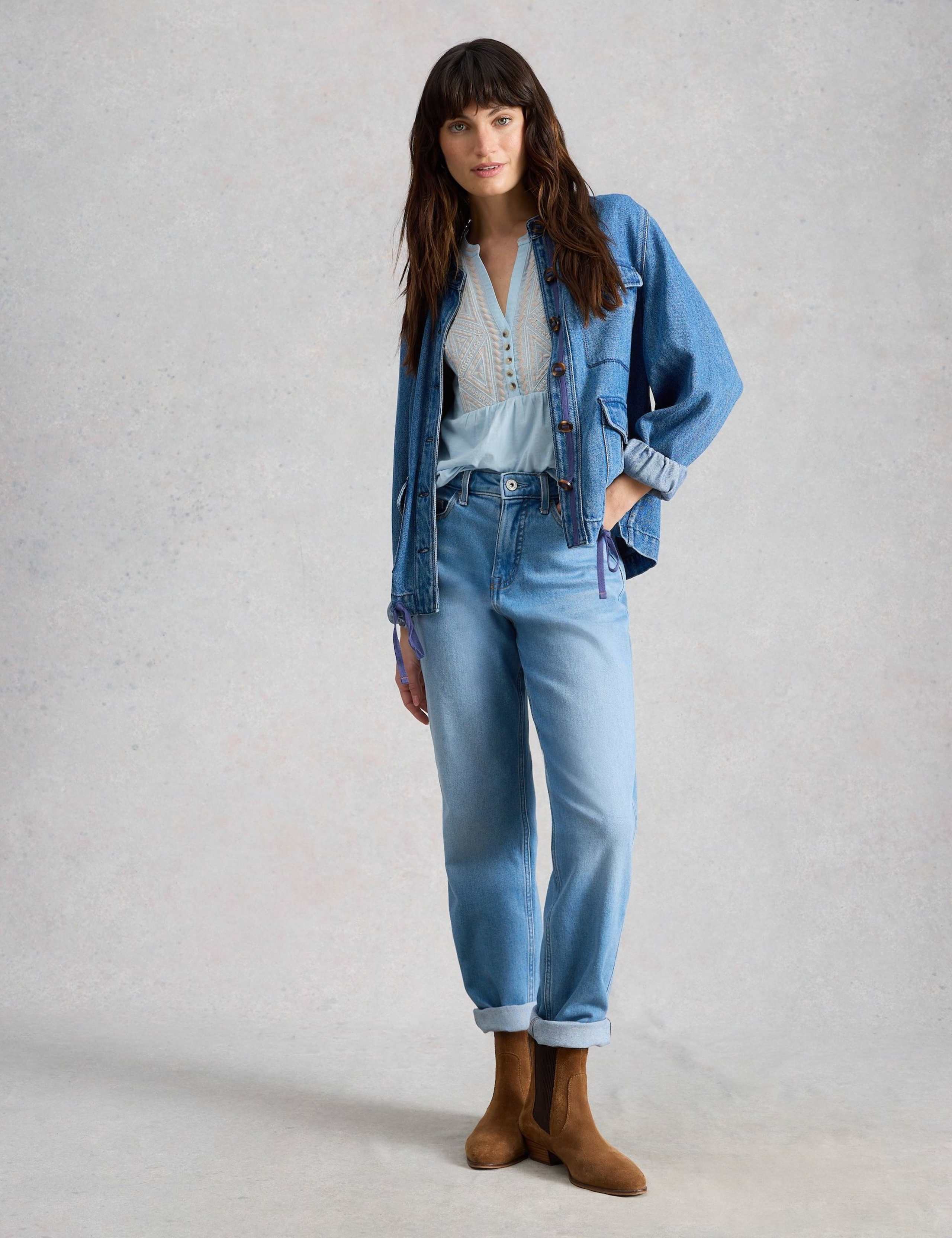 Pure Cotton Embroidery Tie Hem Top 3 of 6