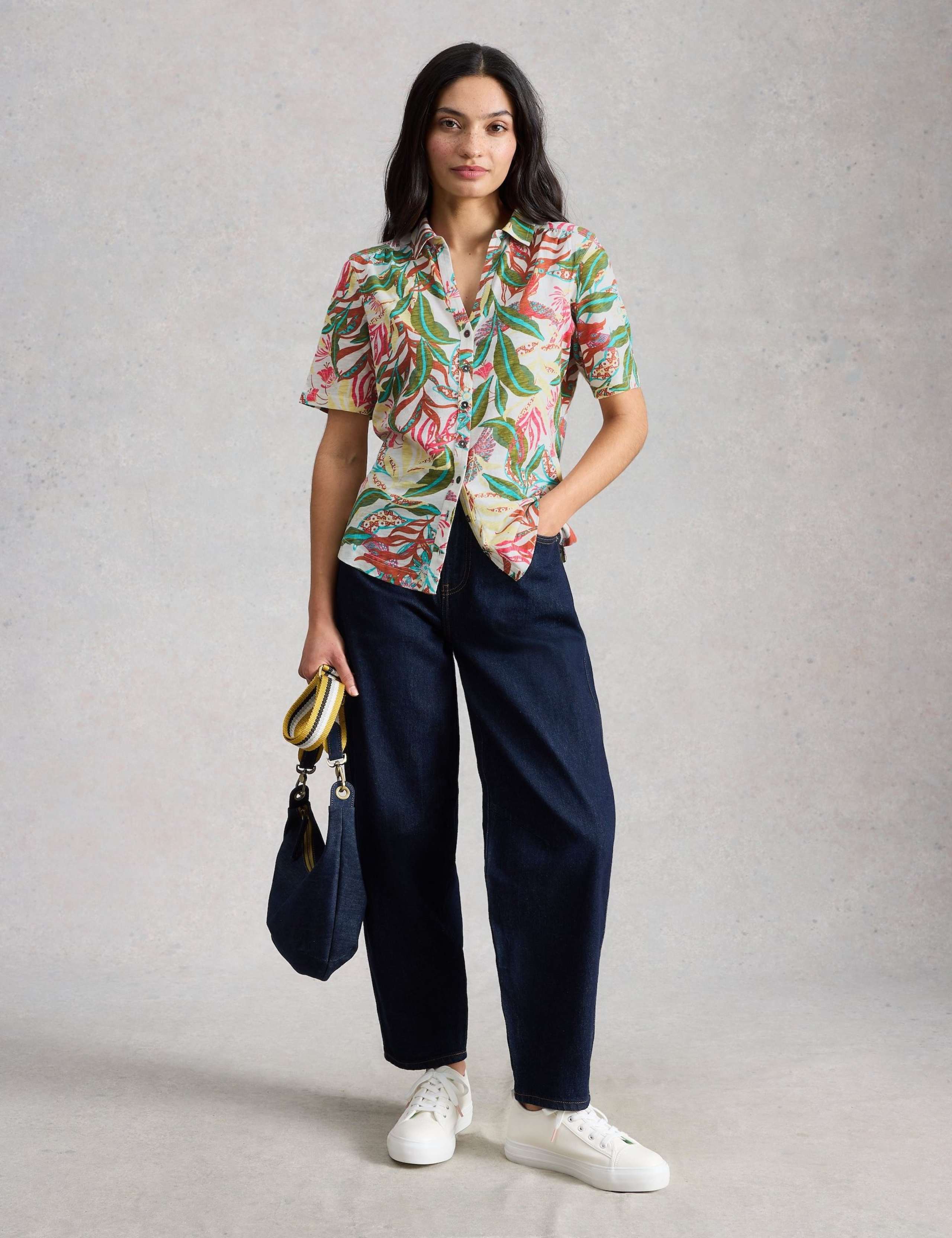 Pure Cotton Embroidery Tie Hem Top 1 of 6