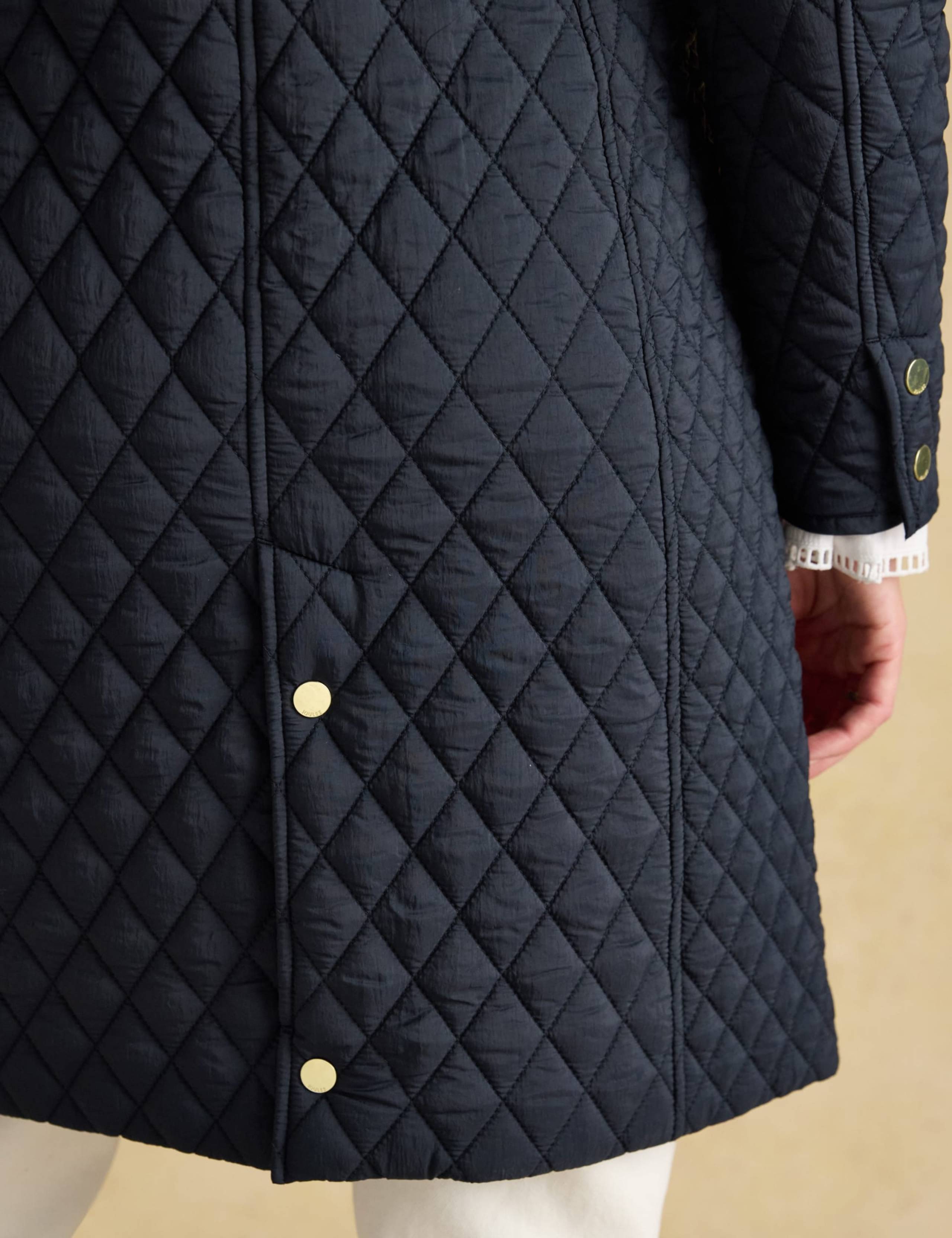 Showerproof Quilted Collared Longline Coat 3 of 7