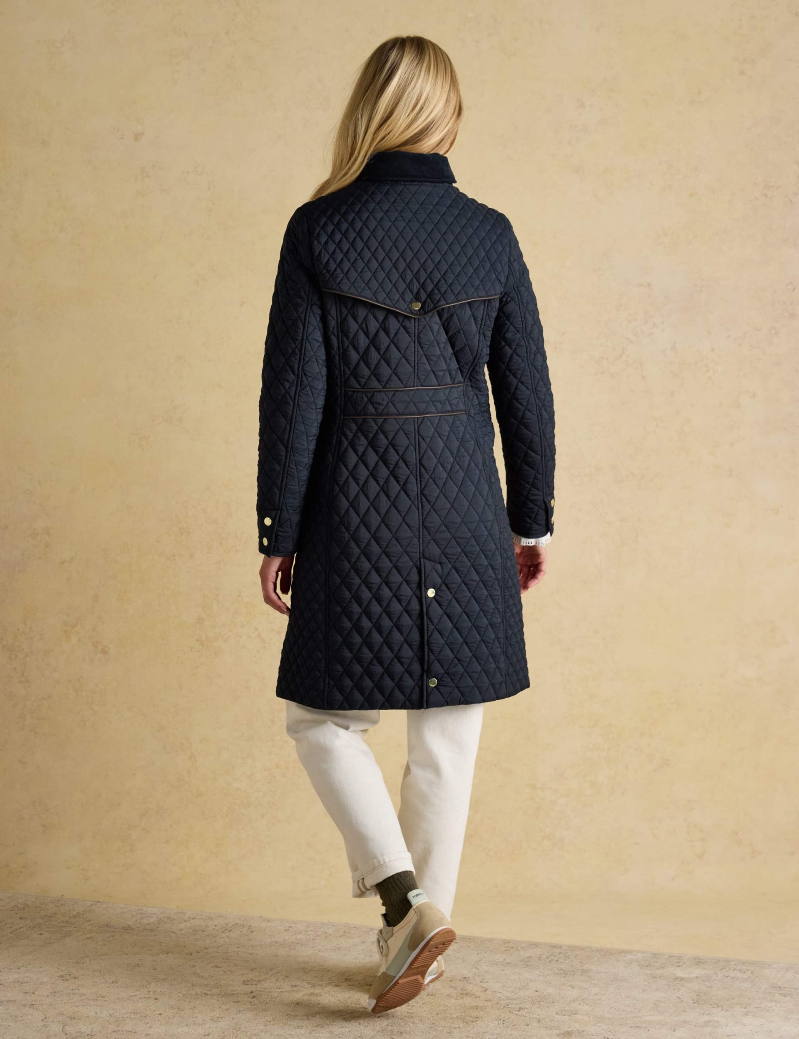 Showerproof Quilted Collared Longline Coat 4 of 7
