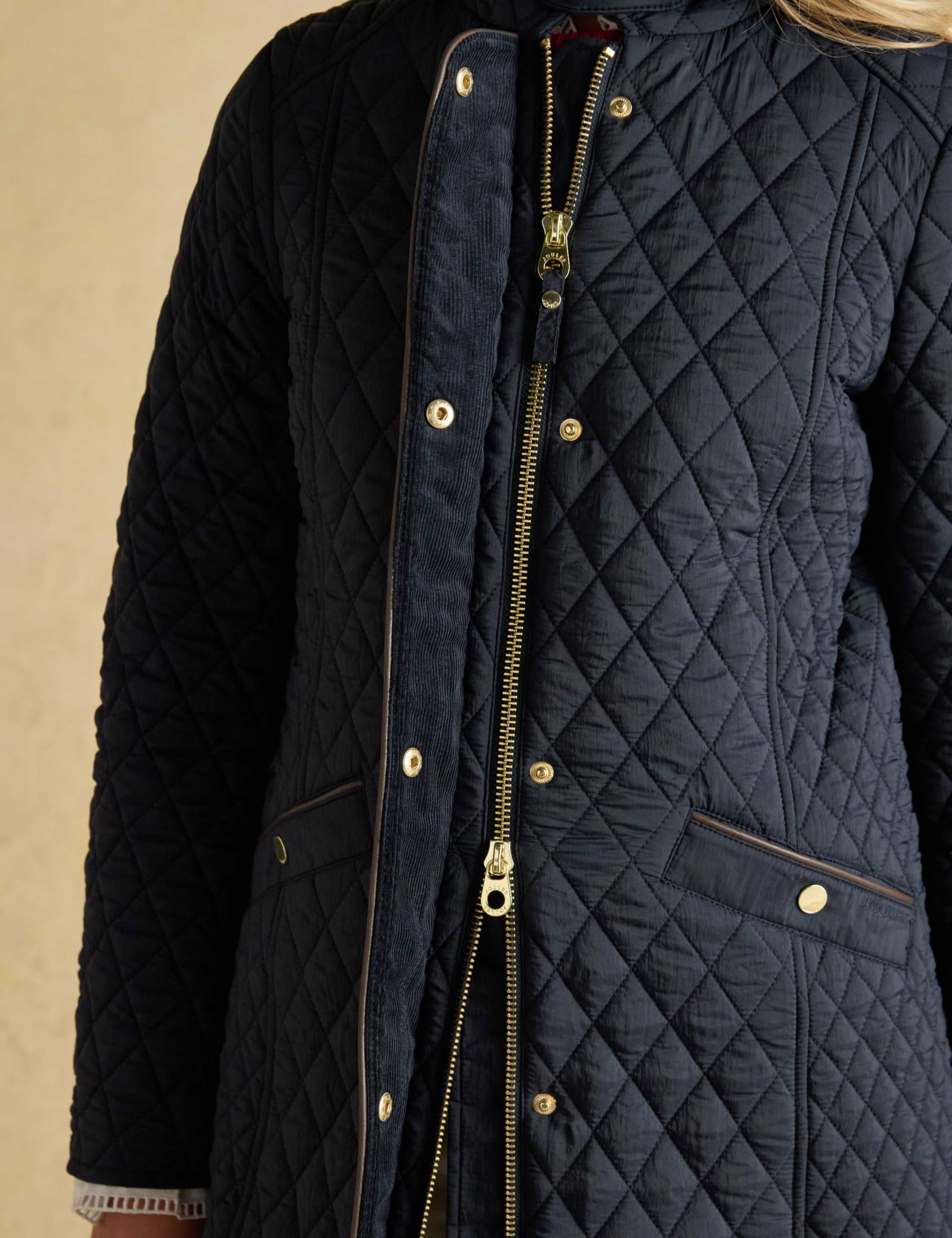 Showerproof Quilted Collared Longline Coat 6 of 7