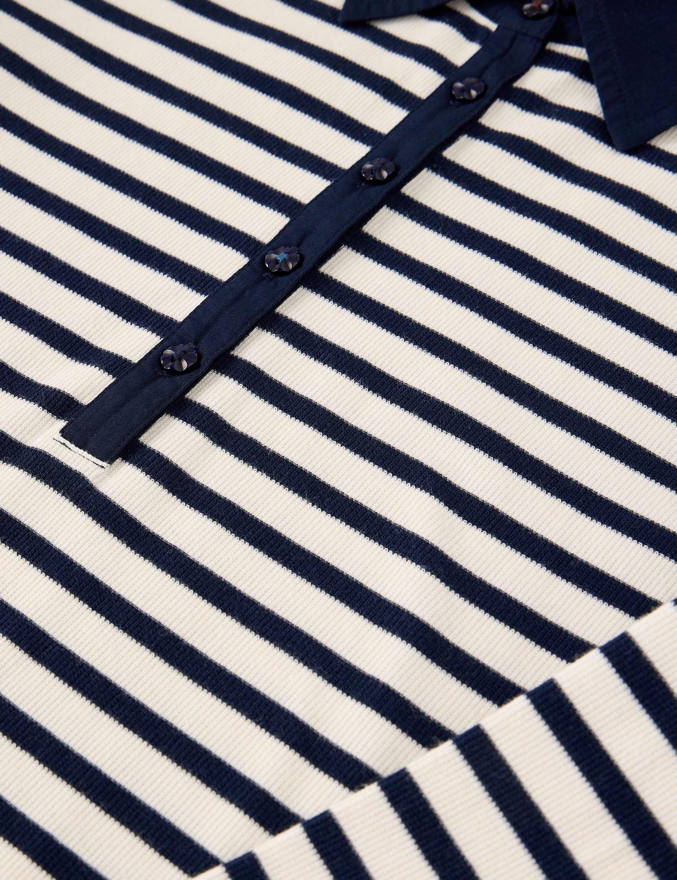 Cotton Rich Ribbed Striped Collared Top 6 of 6