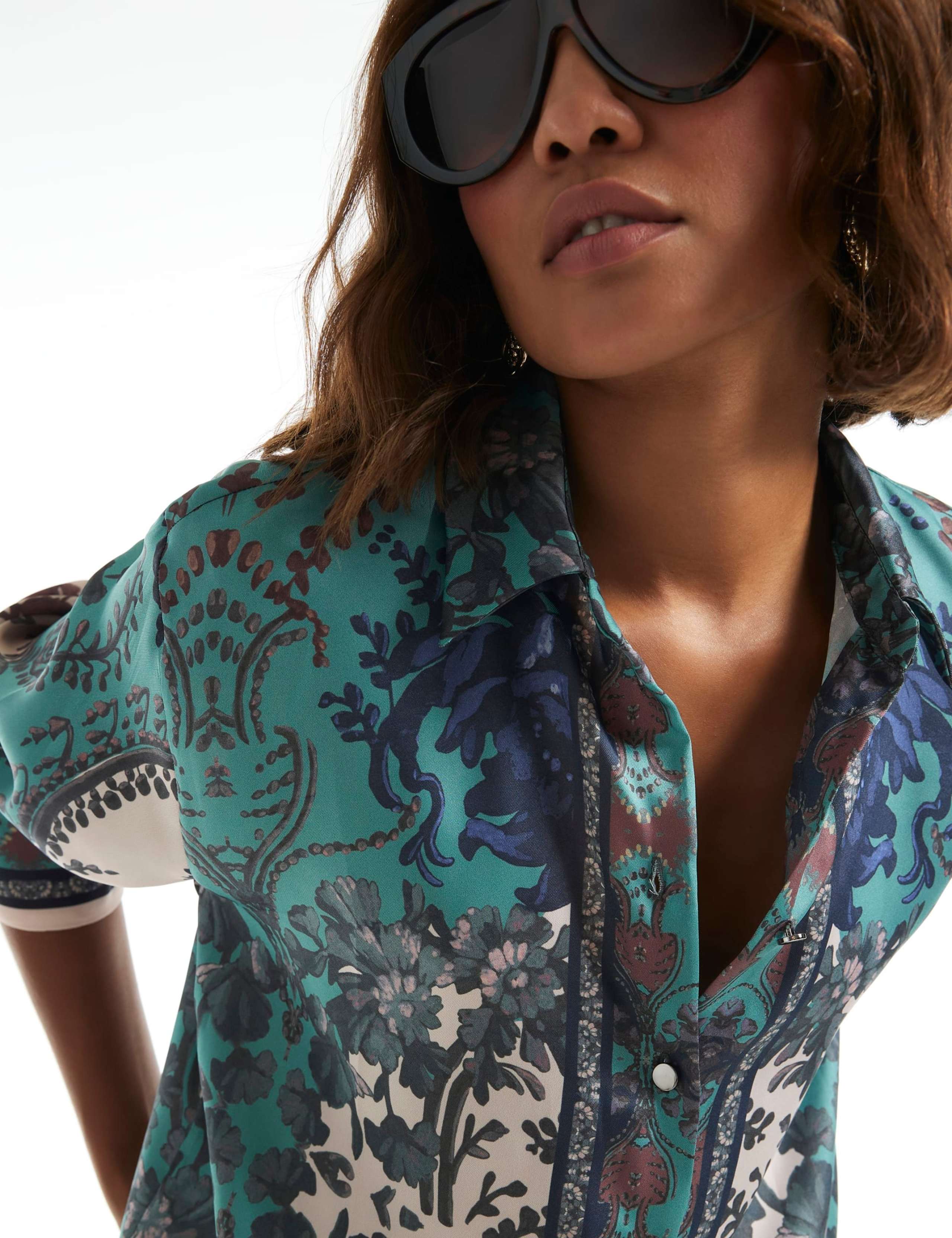Printed Collared Oversized Shirt 3 of 6