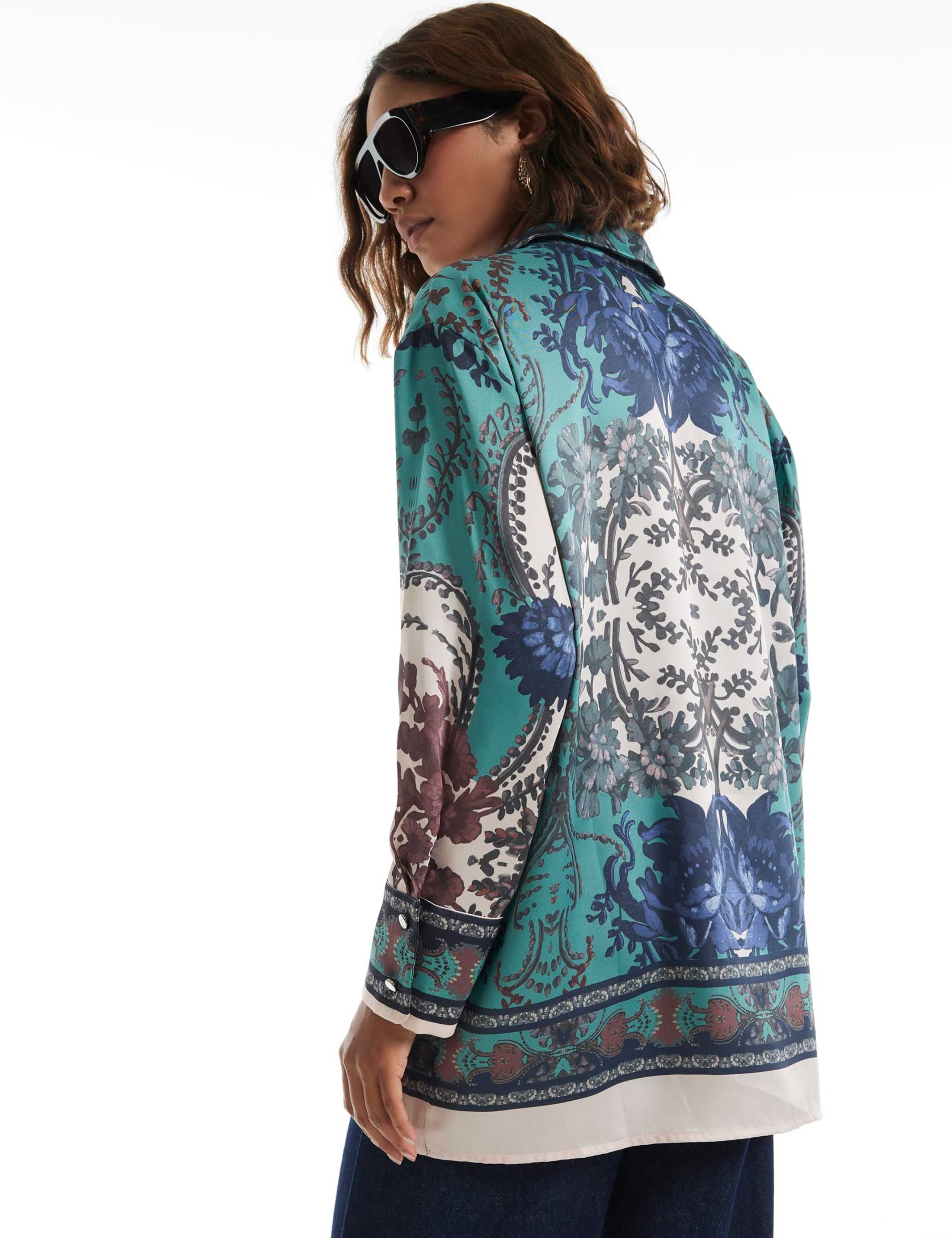 Printed Collared Oversized Shirt 6 of 6