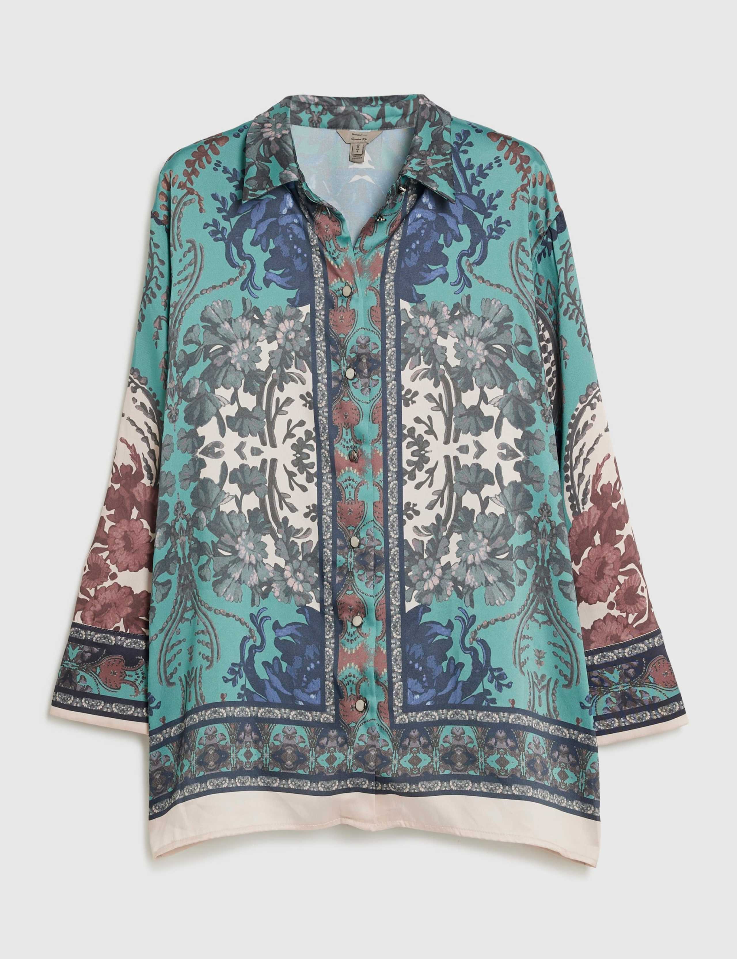 Printed Collared Oversized Shirt 2 of 6