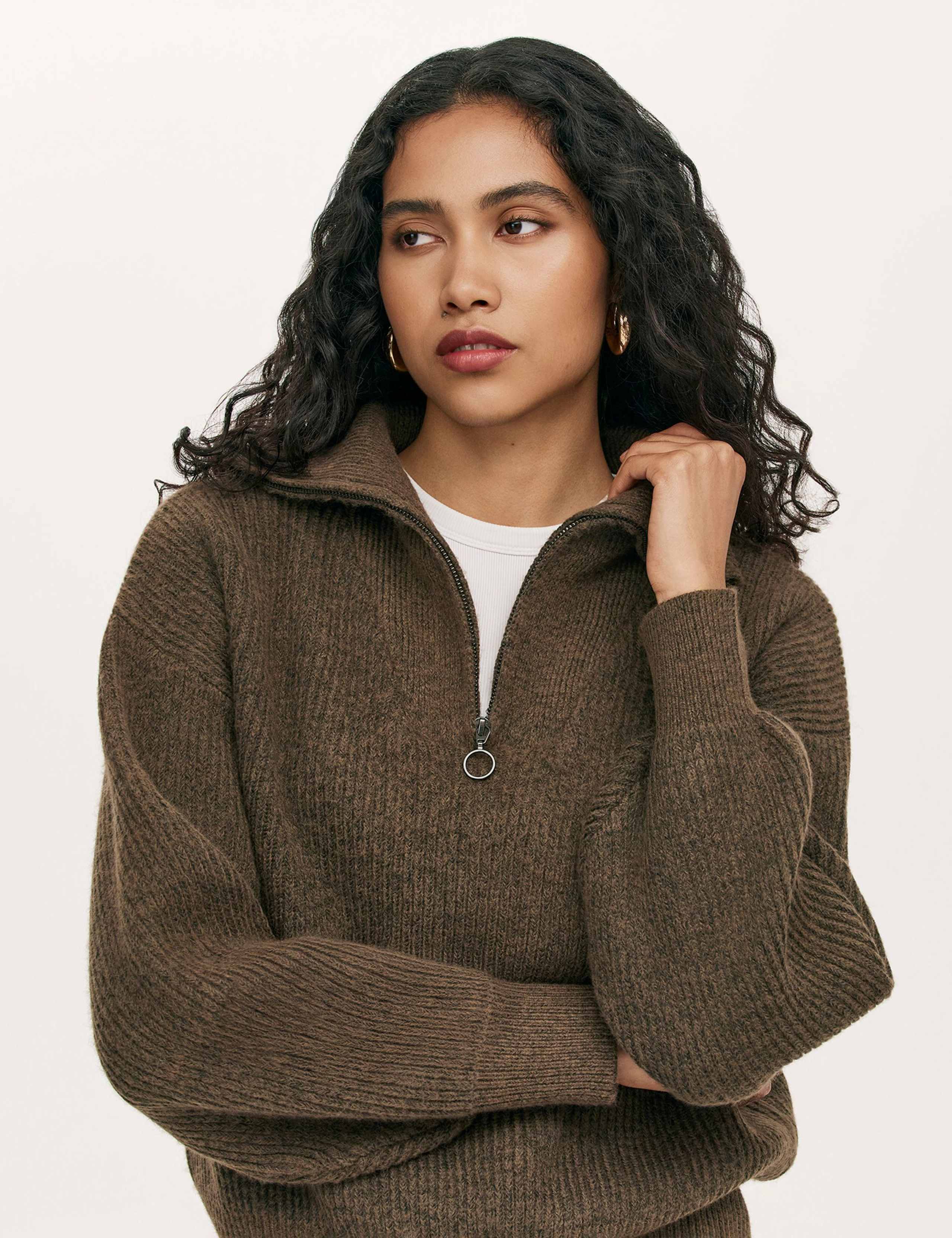 Textured Funnel Neck Half Zip Jumper 2 of 5