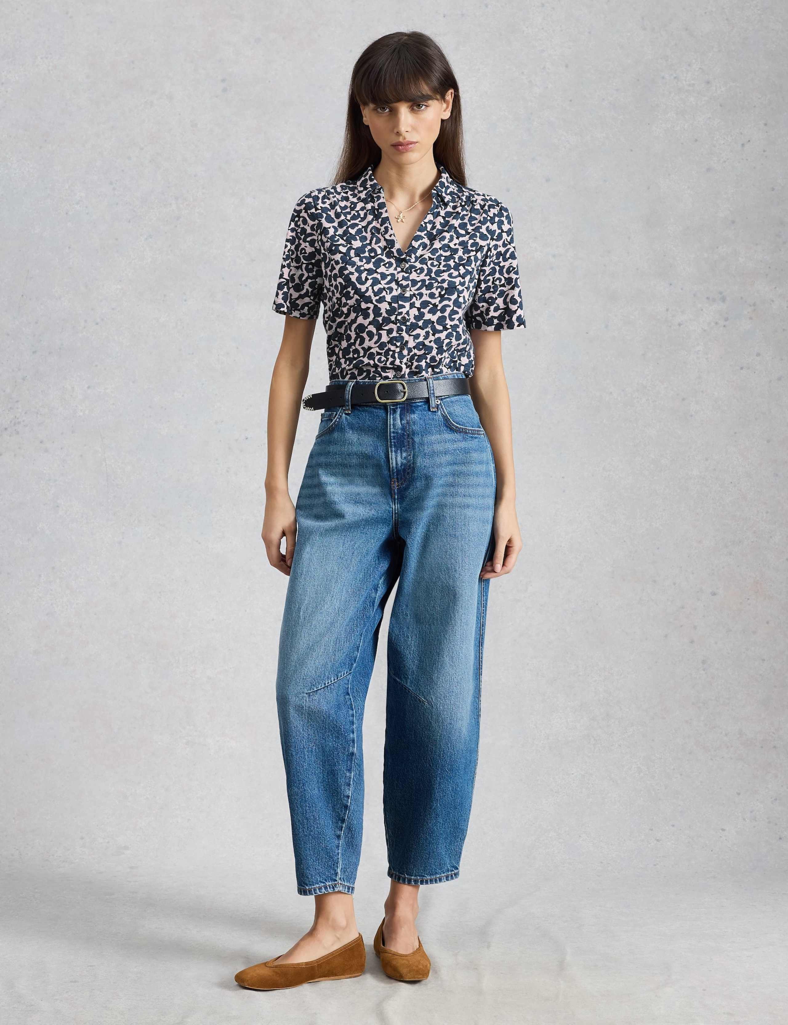 Jersey Ditsy Heart Print Collared Shirt 1 of 6