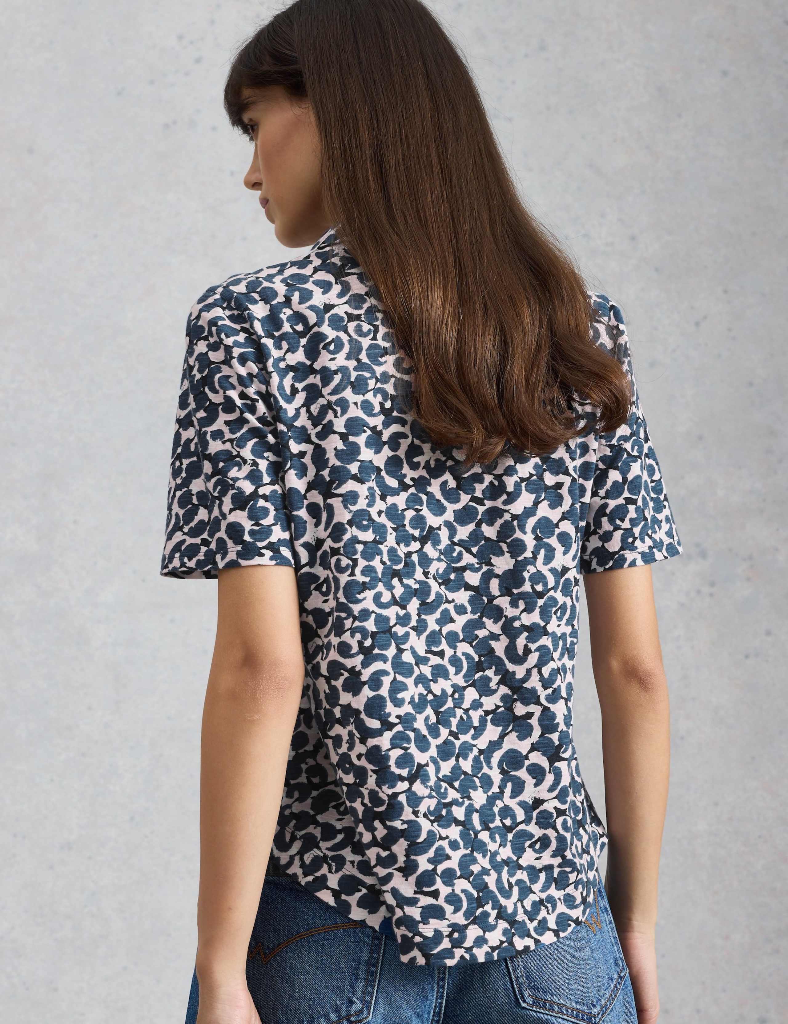 Jersey Ditsy Heart Print Collared Shirt 4 of 6