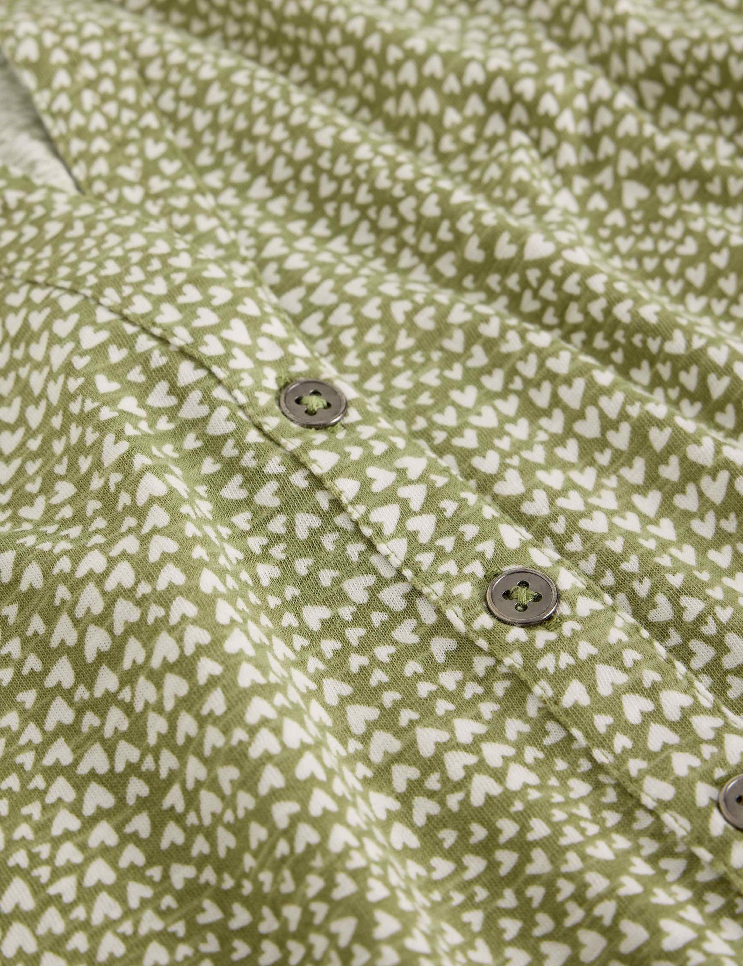 Jersey Ditsy Heart Print Collared Shirt 4 of 5