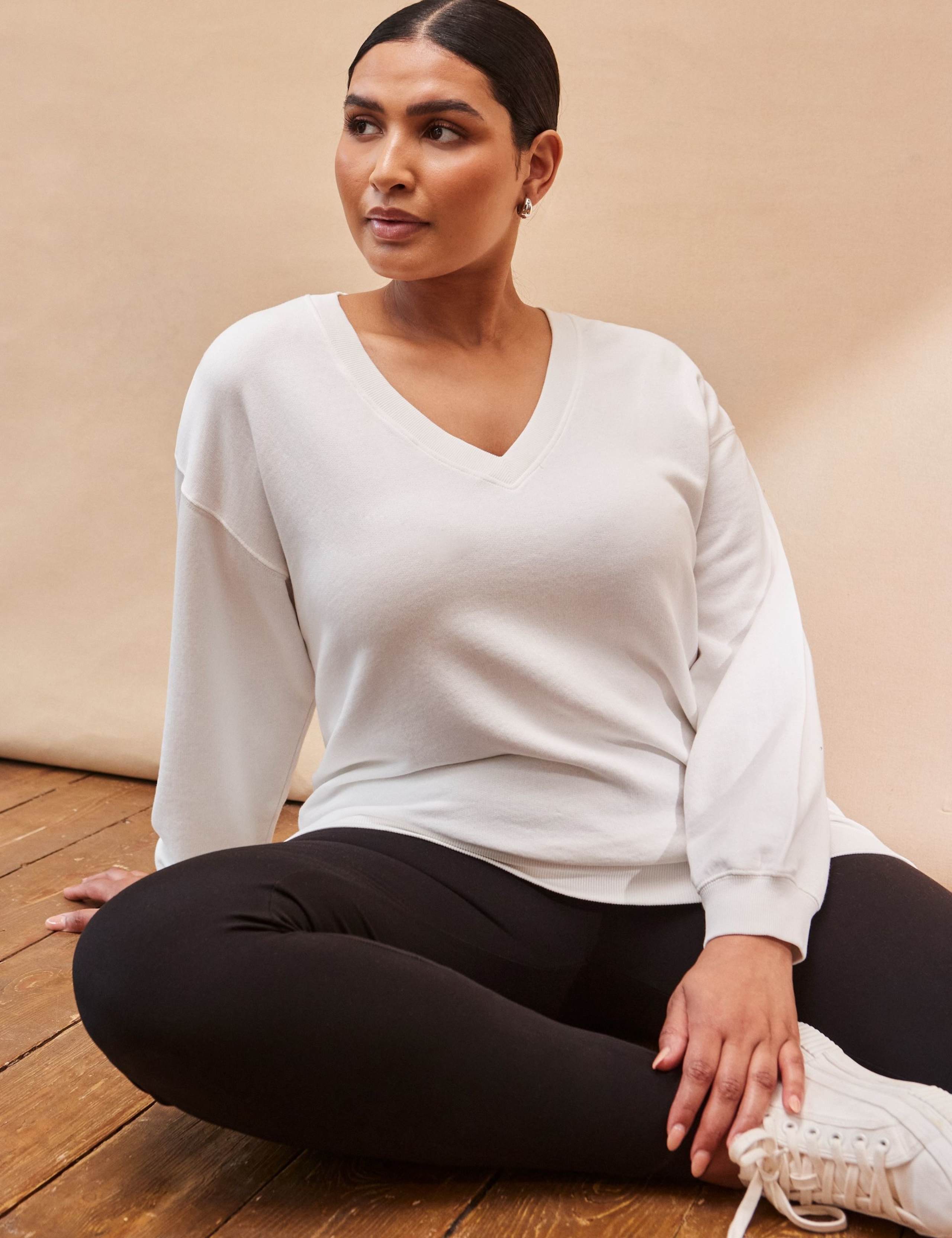 Pure Cotton V-Neck Sweatshirt 3 of 5