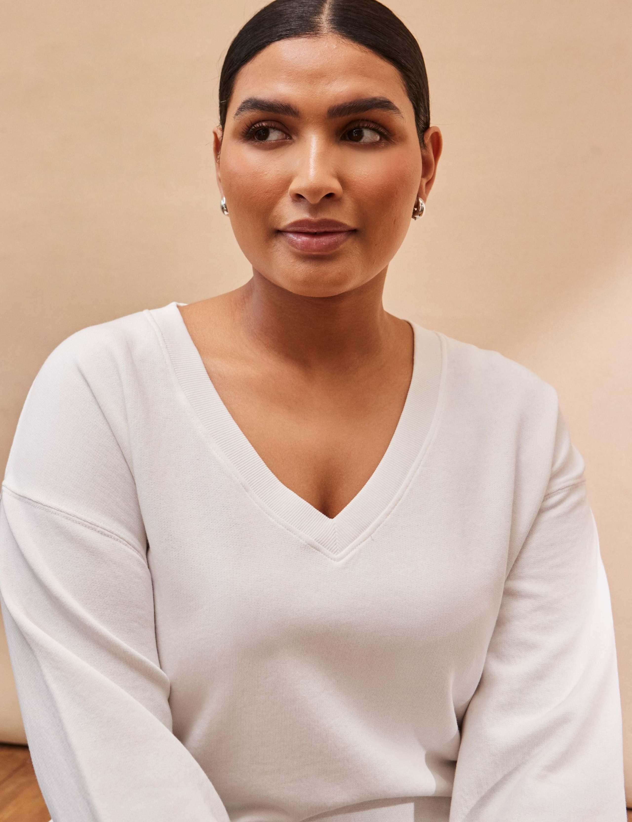 Pure Cotton V-Neck Sweatshirt 4 of 5